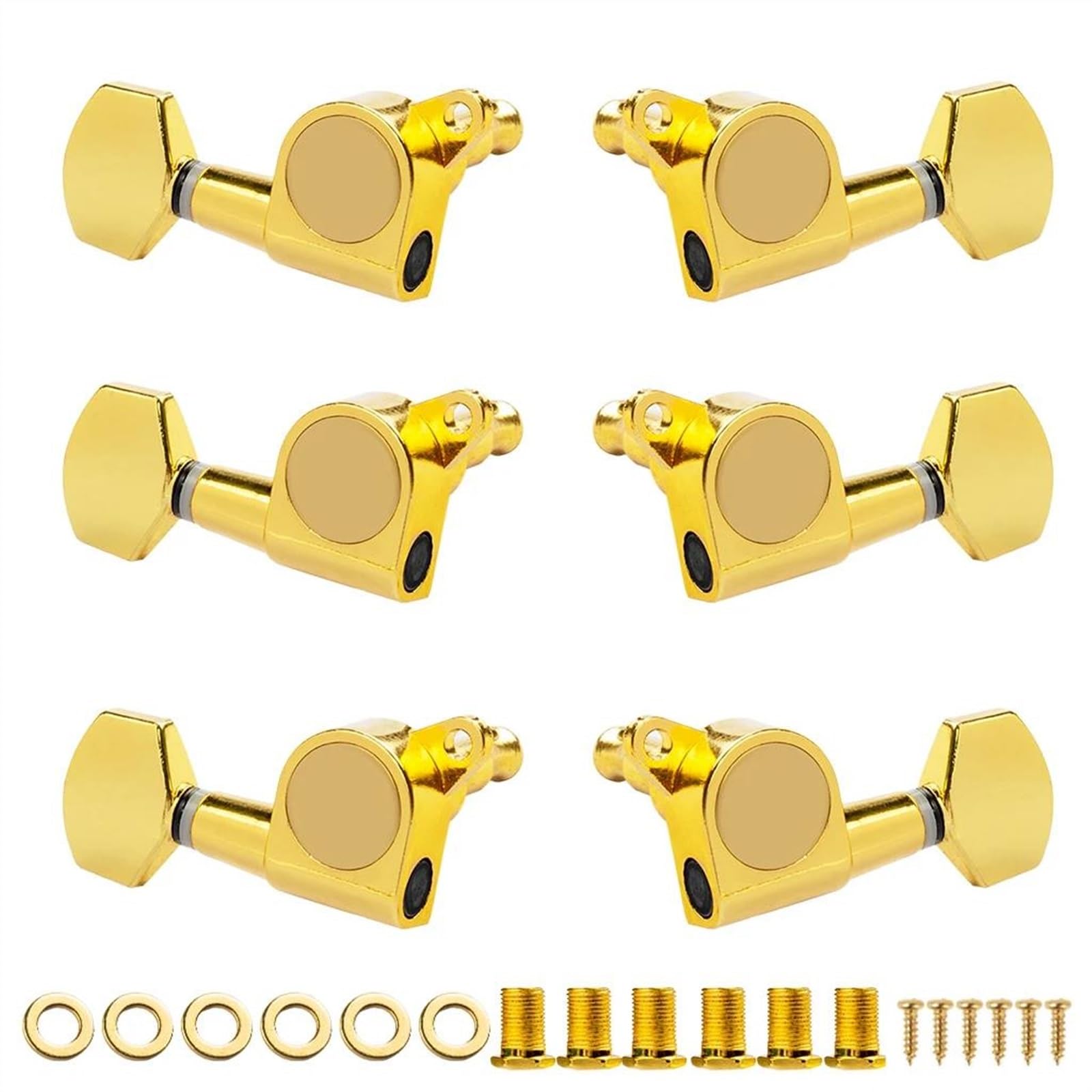 Set 6 Meccaniche Per Chitarra - Accordatori 3L+3R Per Chitarra Acustica Ed Elettrica