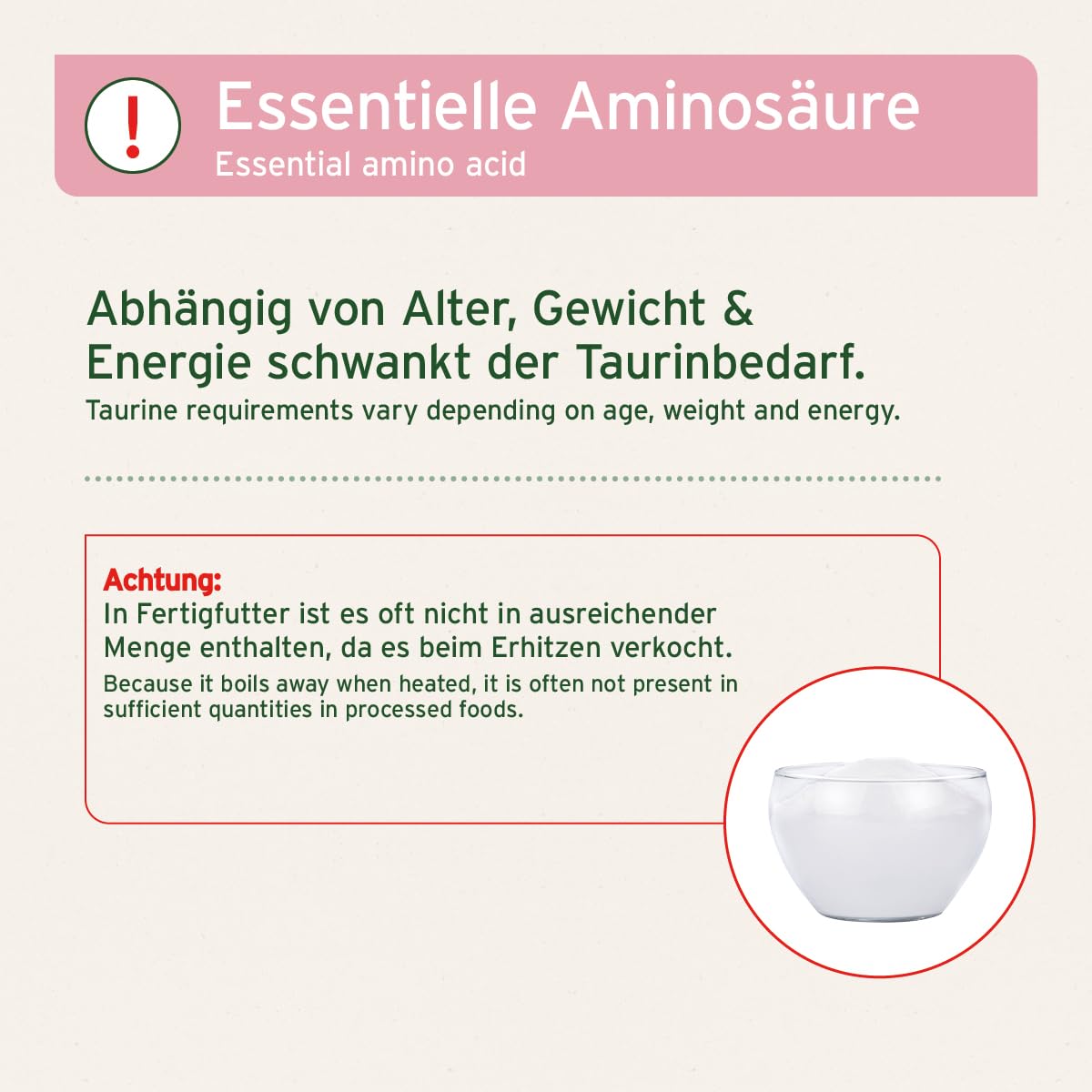 AniForte Taurin für Hunde 100g - 100% rein, Aminosäuren unterstützen Abwehrkräfte & Zellstoffwechsel, zur Erhaltung von Herzfunktion & Herzkreislaufsystem