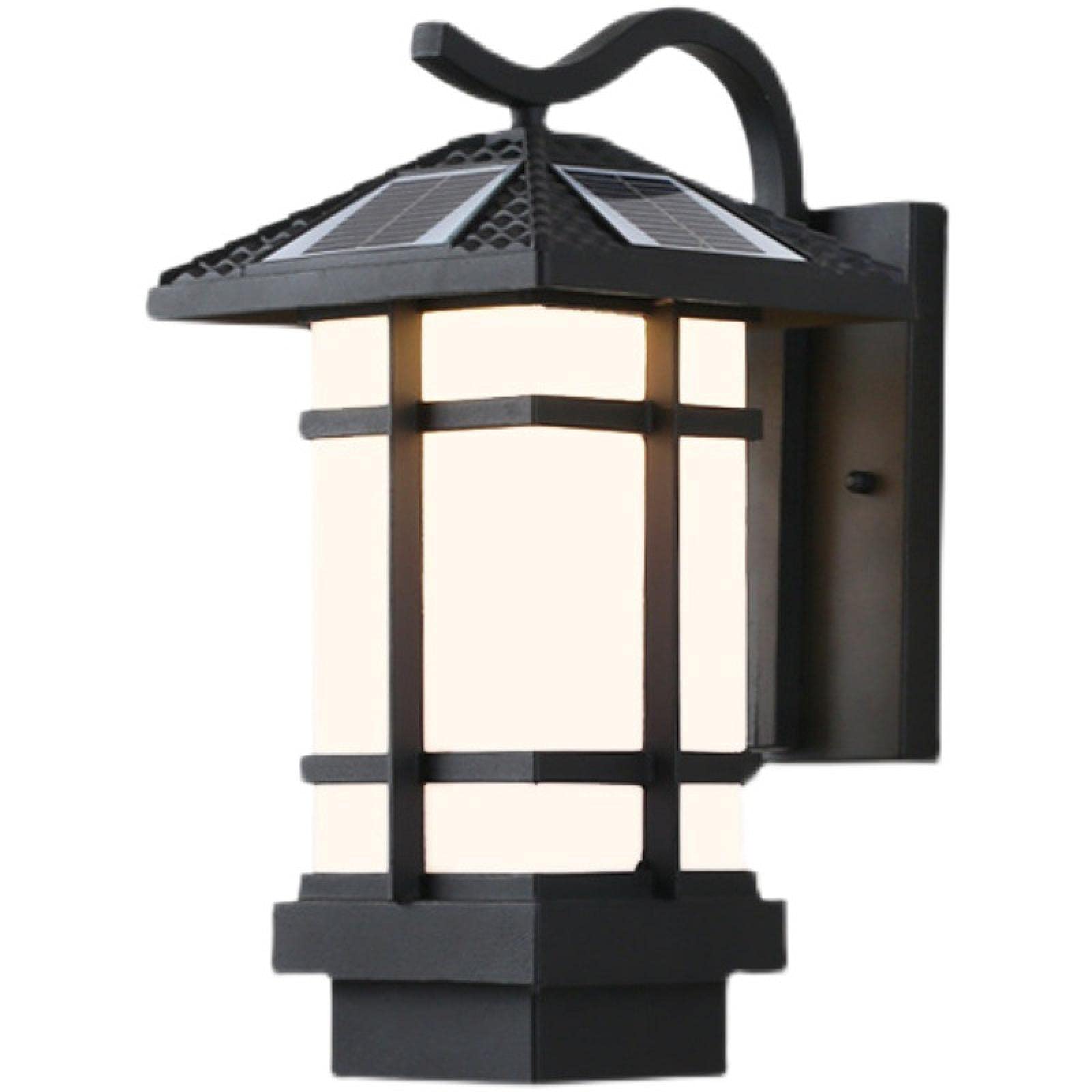AOOF Solar wall lamp outdoor waterproof European villa wall lamp household gate column lamp community garden wall courtyard lamp provides travel convenience and bid farewell to darkness Charcoalgrey