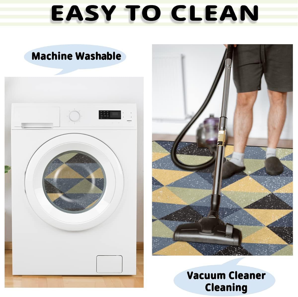 5' x 7' Boho Triangle Style Super Soft Area Rug for Kids Baby Nursery, Carpets for Entryway Living Room Kids Room, Room Decor for Baby