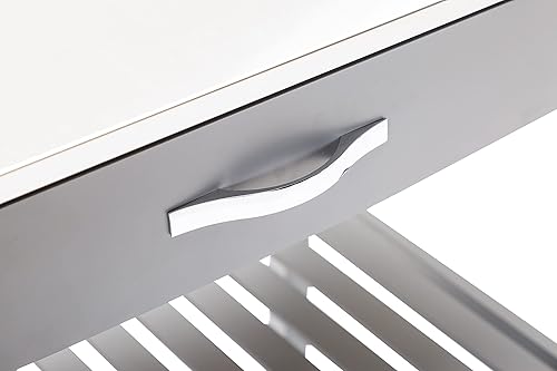 Miniatura 8 de Boraam Holland - Carrito de cocina con tapa de acero inoxidable, 19 x 30,5 x 35,75, gris