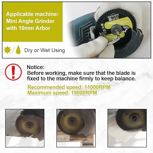 Miniatura 6 de Hoja de acero de alta velocidad 3 "(75 mm) - 4 piezas cortador de disco para metal blando cobre aluminio madera plástico para árbol 38" (10mm)