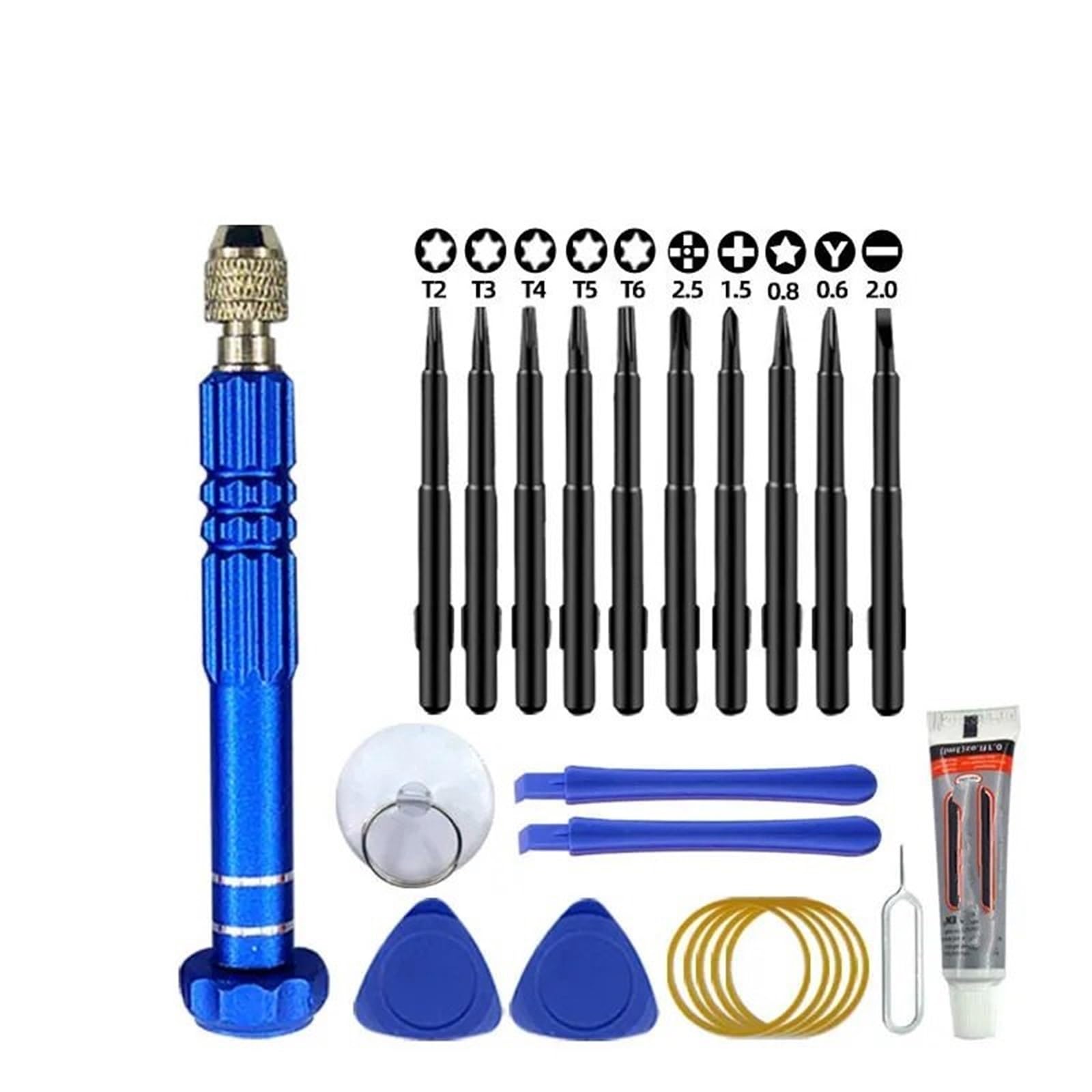 Mpaikjub 10 In 1 Blue Set Home Repair Toolkit Repair Tool Screwdriver Disassembly Set, Small Pentagon