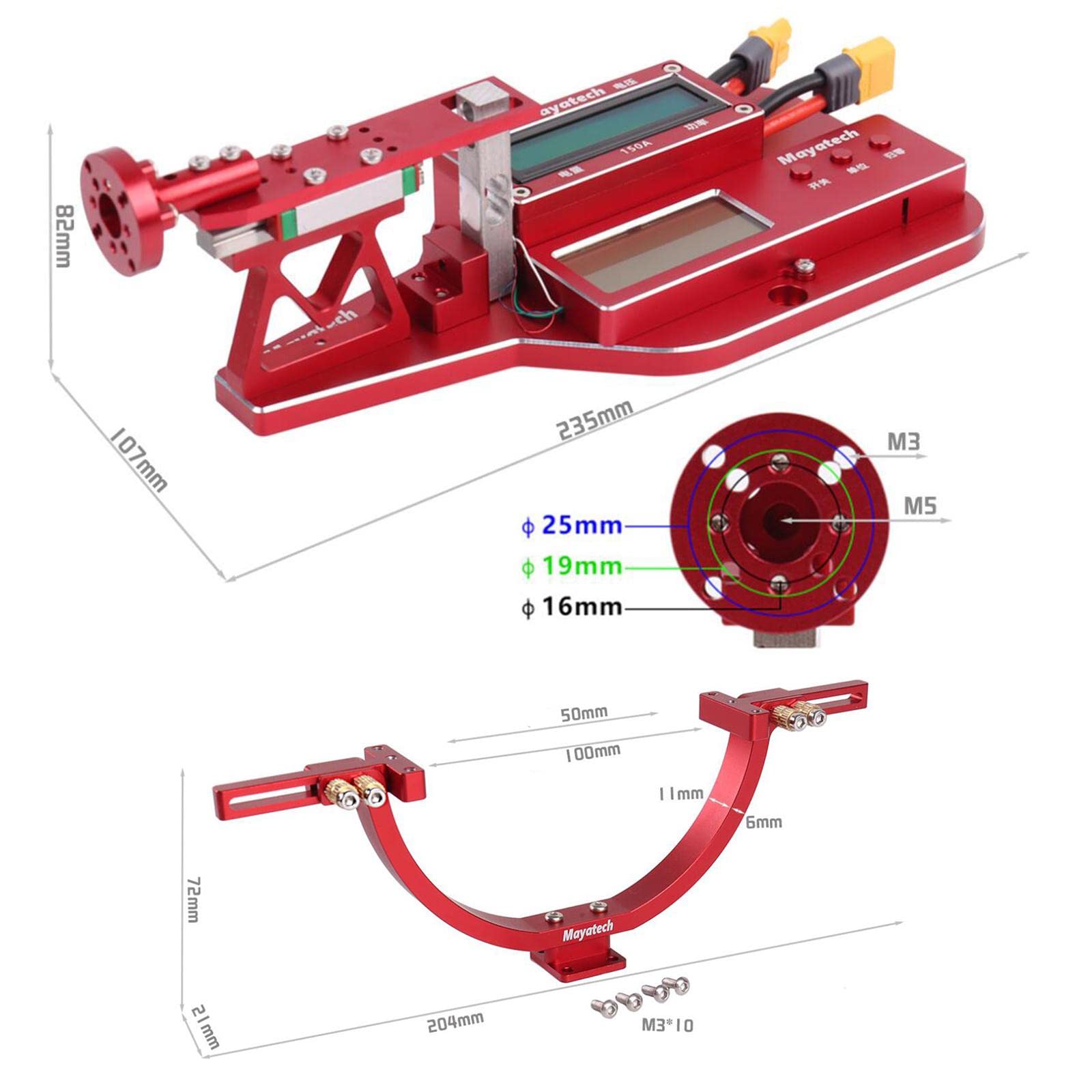 Probador de Corriente de Empuje para de Motor RC, Compatible con Múltiples Conversiones, Material Metálico, Adecuado para