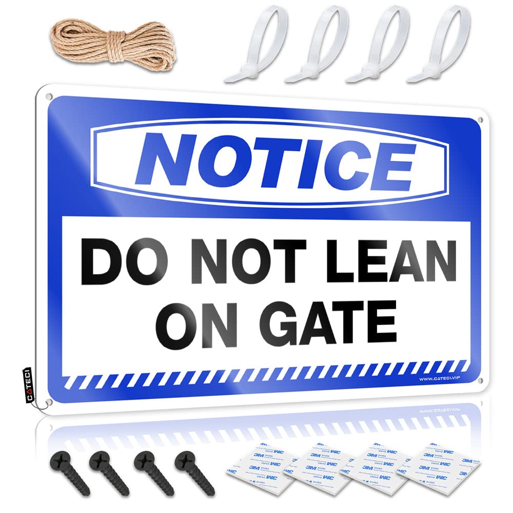 ZTBBDNQHA Funny Decor For Bar Notice Do Not Lean On Gate Tin Sign Boys Room Decor Teenager Funny House Decor(30X40CM)