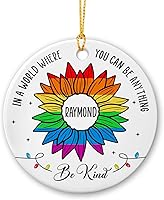 Vista 17 de Adorno de cerámica personalizado para boda, regalo para pareja, nombres y fecha personalizados, orgullo LGBTQ Rainbow Christmas 2025