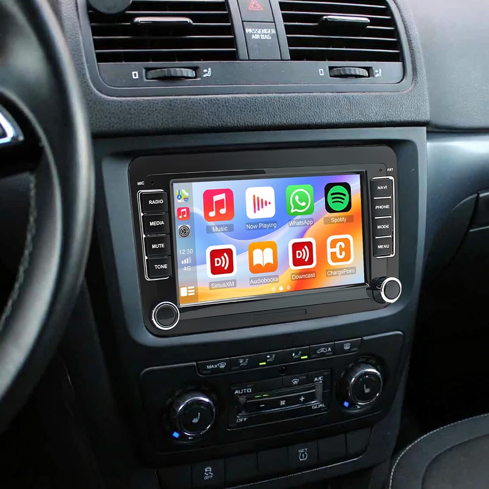 Radio samochodowe z systemem Android 14 2 DIN do Skoda Yeti 2013-2015 z bezprzewodowym Carplay i Android Auto Radio podwójne DIN, ekran dotykowy HD z nawigacją GPS, WiFi, Bluetooth, RDS, FM, SWC