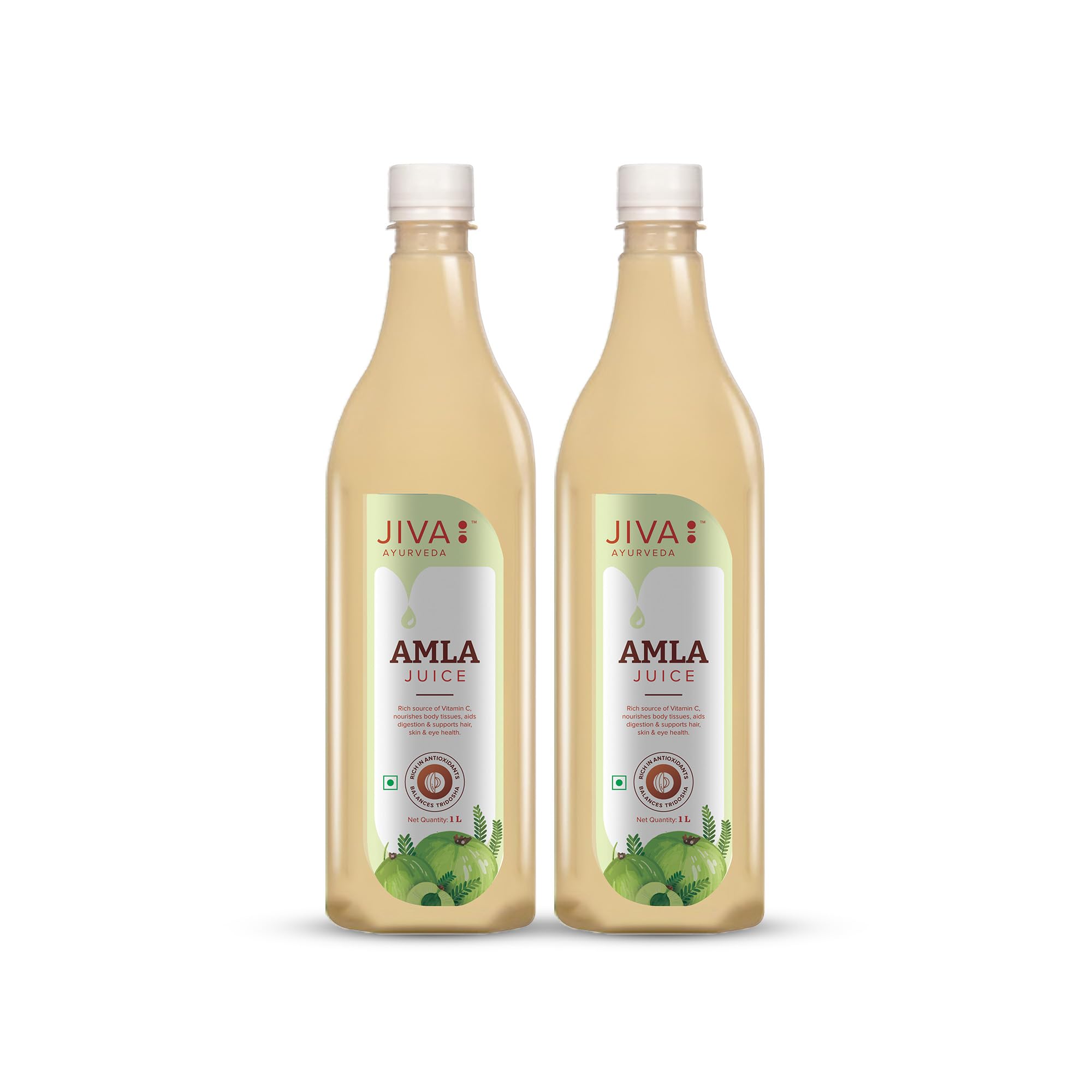 Jiva Amla Juice - 1L(Pack of 2) | 100% Pure & Natural | Helpful In Digestion | Enhance Skin, Hair & Eye