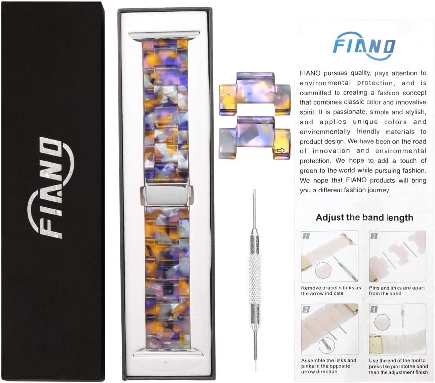 Exclusive Discount 50% Price Resin Watch Band,FIANO Fashion Replacement Wristband Strap Compatible with Apple iWatch Series 6/5/4/3/2/1 with Stainless Steel Buckle Strap Women Men(Blue Ocean, 38mm) Lowest Price Resin Watch Band,FIANO Fashion Replacement Wristband Strap Compatible with Apple iWatch Series 6/5/4/3/2/1 with Stainless Steel Buckle Strap Women Men(Blue Ocean, 38mm)