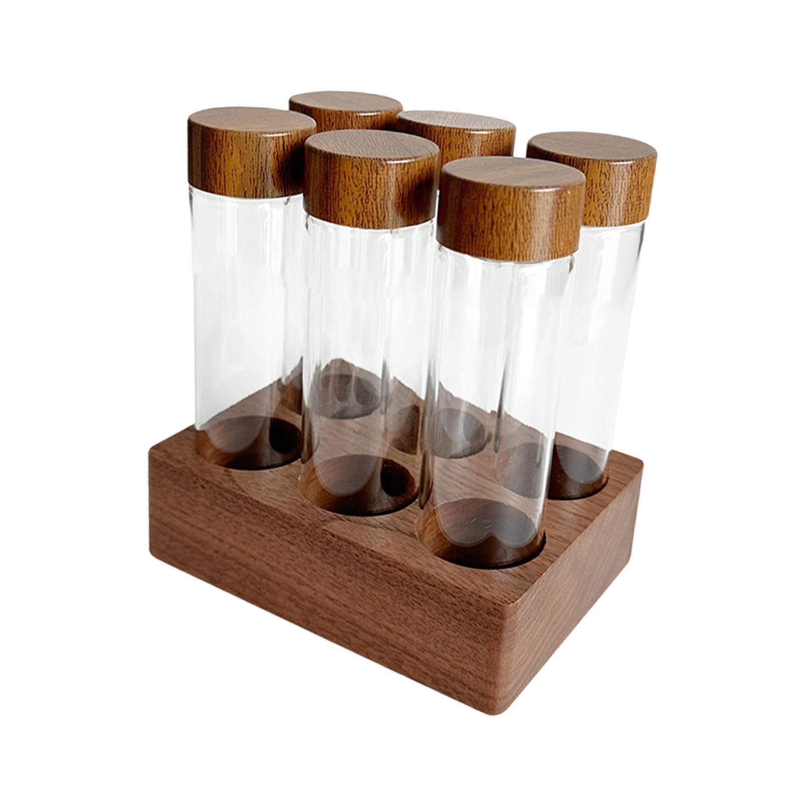 Kaffeebohnen Reagenzgläser, Kaffeebohnen Röhrchen, Flasche, Kanister, Holzhalter, Ständer, Kaffeebohnen Aufbewahrungsröhrchen für Café, Einzelhandel, 17 g