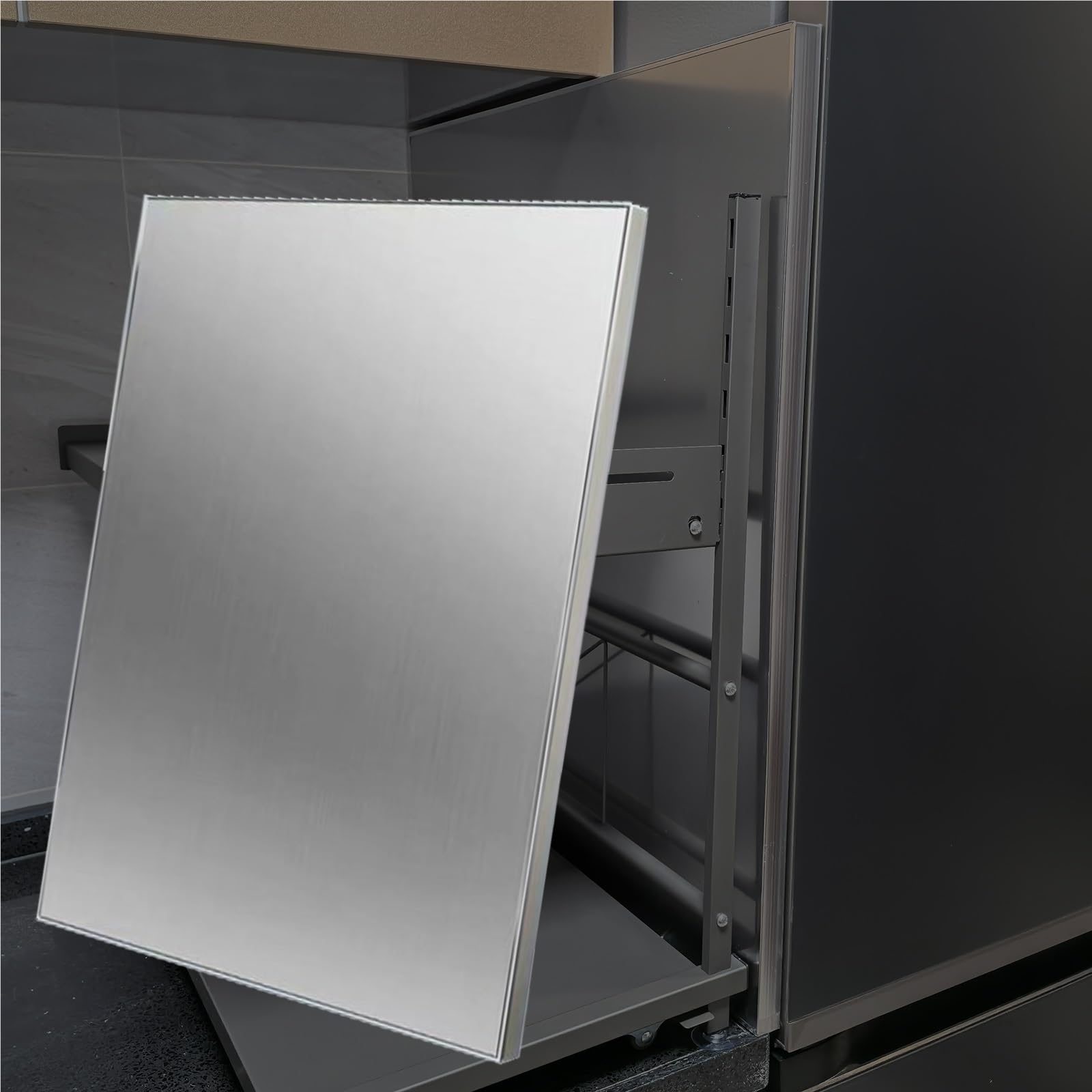 Plaque isolation thermique four 90x30cm panneau isolant inox pour cuisinière et tuyau de gaz
