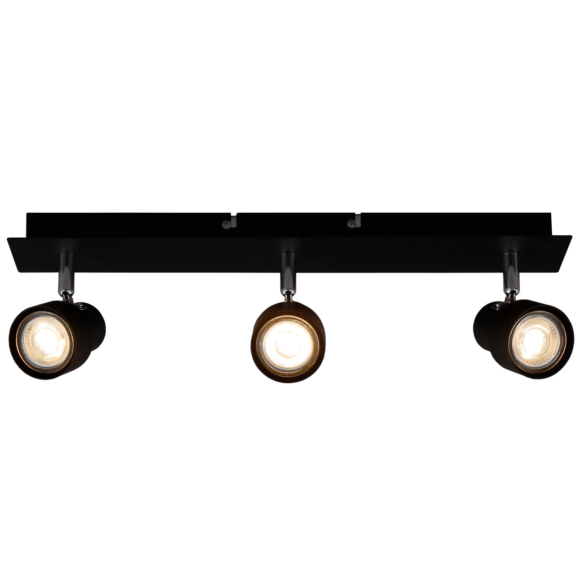 Plafonnier LED 3 spots GU10 noir pour éliminer les zones d'ombre de la cuisine