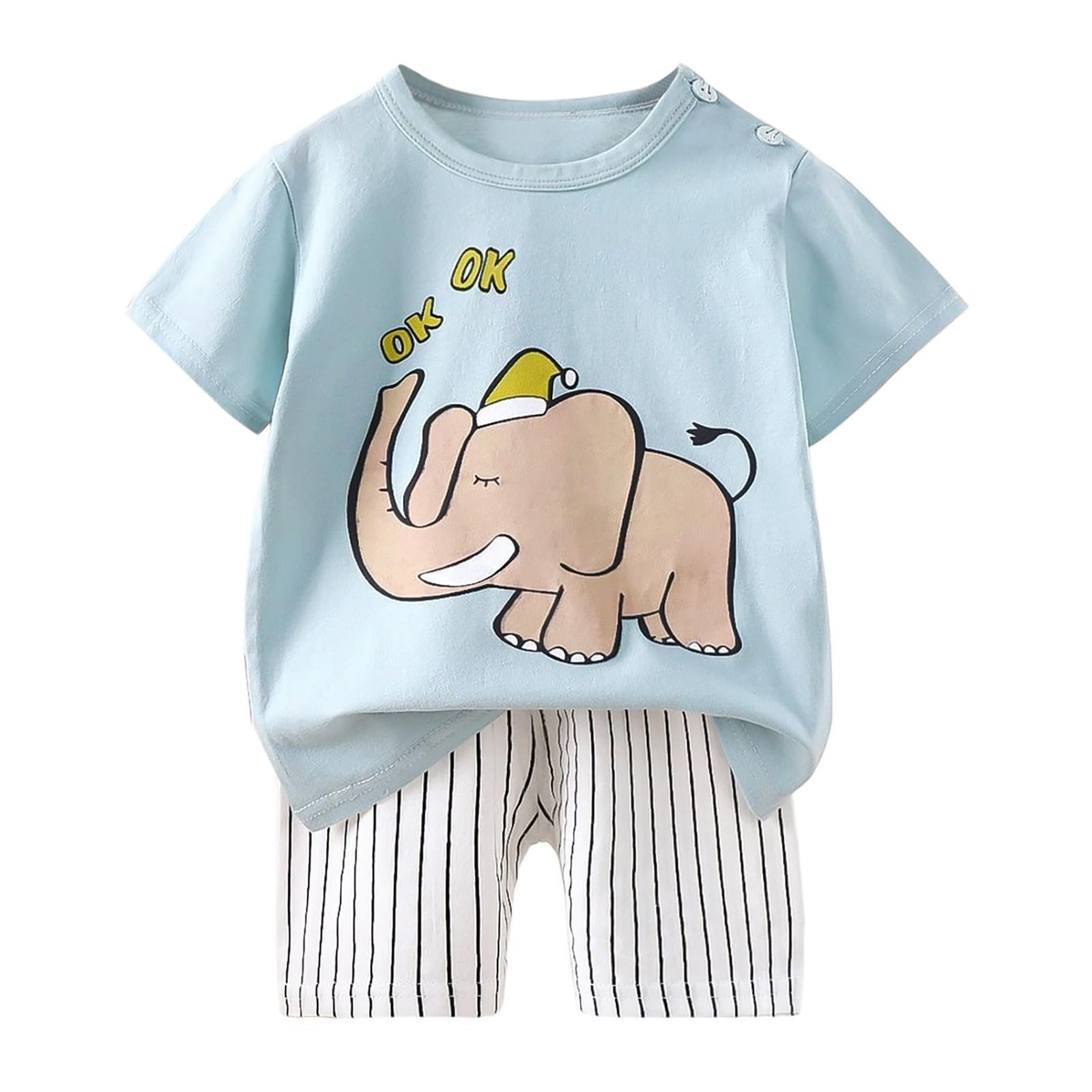Ensemble Enfant Garçon Été 2-8 Ans SoLu DAY8 - Tee Shirt Manche Courte Dessin Animé Et Shorts Confortables, Tenue Vacances Plage