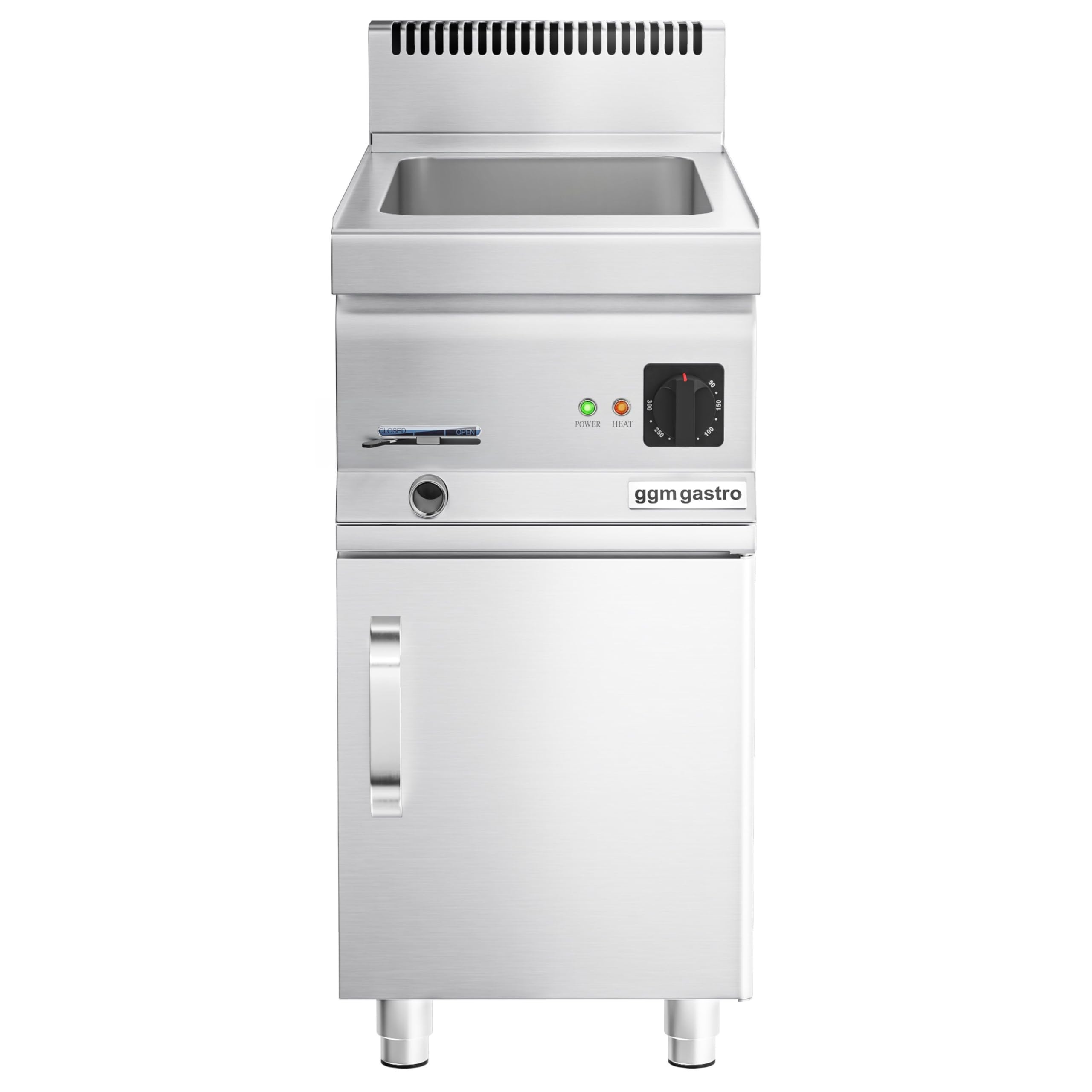 GGM Gastro | BMK400-E#UBK400-E | Elektro Bain-Marie - 1,2 kW - 1x GN 1/1 oder 2x GN 1/2 - inkl. Unterbau mit 1 Tür