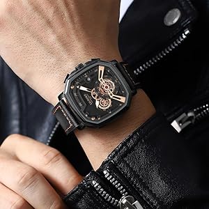 Amazon.com: LILUOKE Men's Skeleton Watch – Mechanical-Style Quartz