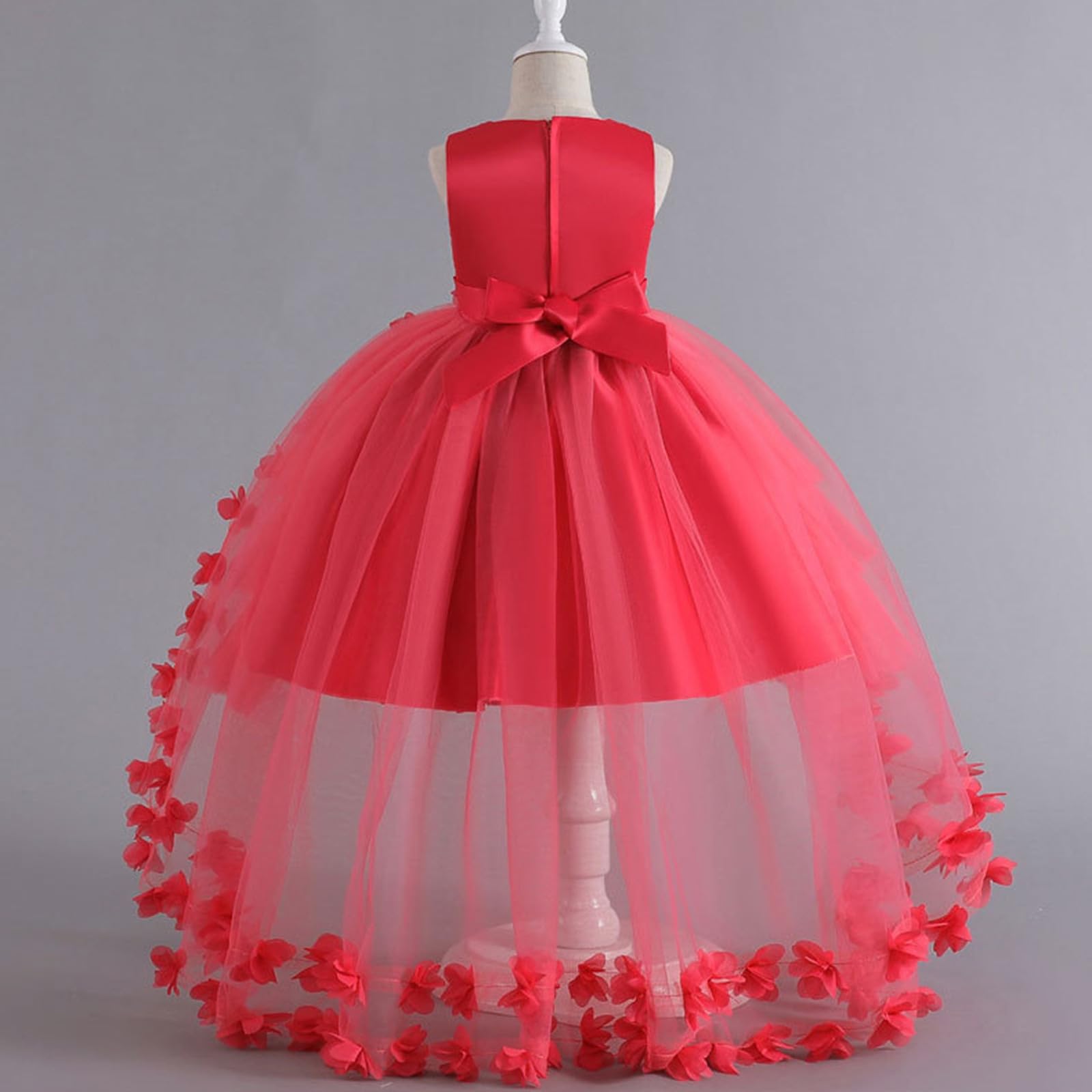 Vestito Elegante alla Moda per Ragazza Carnevale Neonata Tulle Spalline Colletto Quadrato Bambina Principessa Solid Color Abito da Tempo Libero Vestiti 3-14 Anni