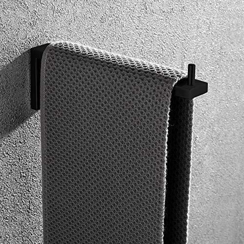 Porte-serviette mural moderne noir mat pour une routine fluide au réveil