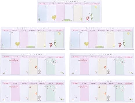 Amazon Nuolux ウィークリープラン付箋 付箋メモ 付箋 ポストイット 可愛い メモ用紙 便利 事務用品 7冊 付箋 文房具 オフィス用品