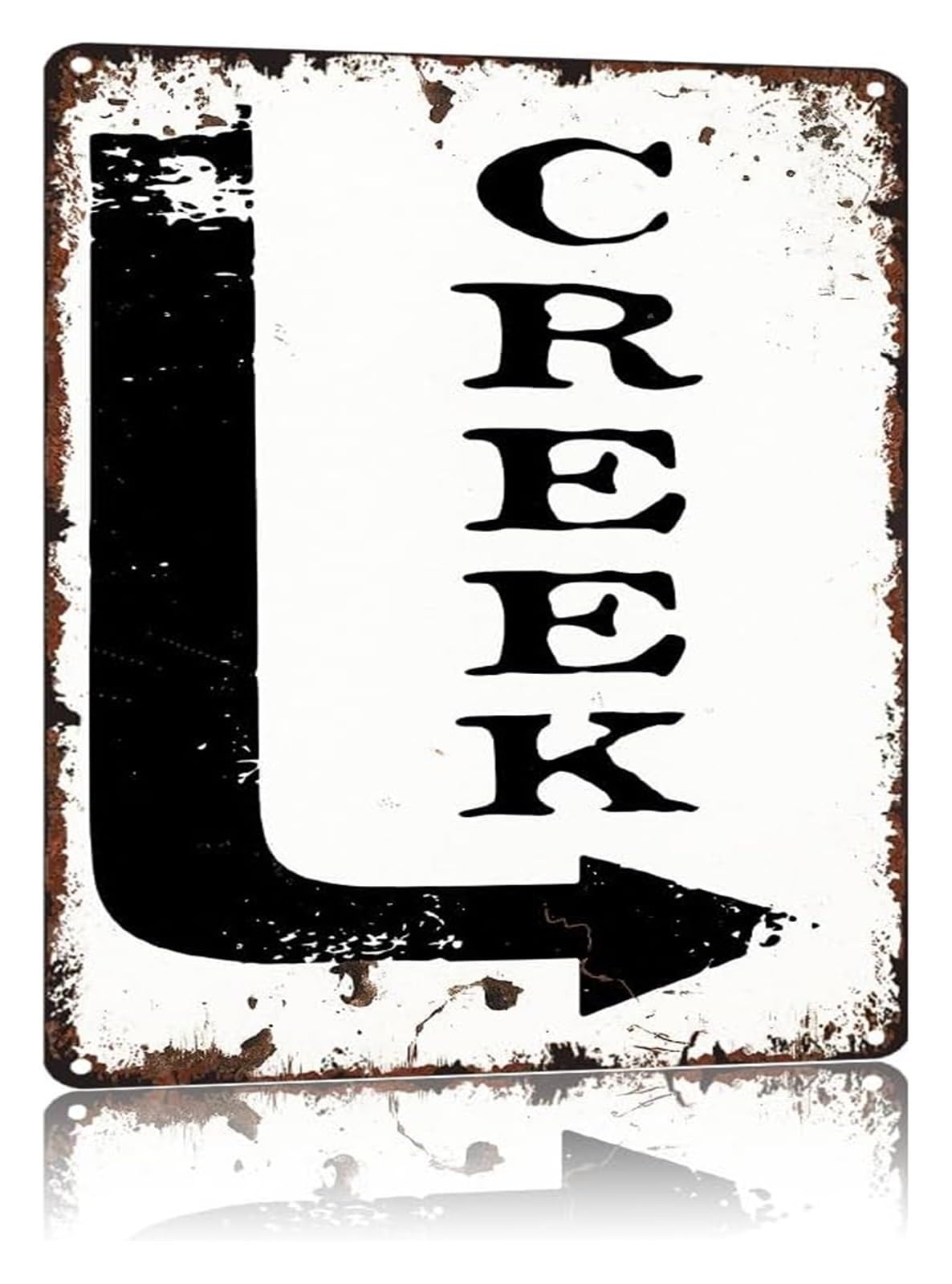 NWPNLXEA Creek Arrow Direction Humorous Metal Tin Sign for Bathroom Patio Wall Decoration 8 X 12 in