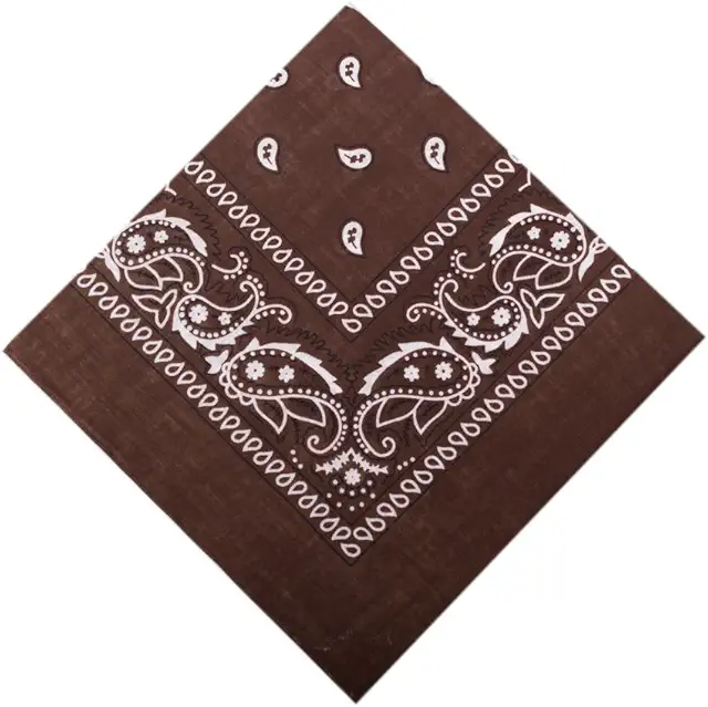 Bandana Cachemire DIY en Coton Multifonction avec Motif Paisley - Café