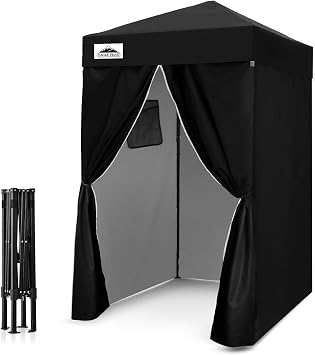 EAGLE PEAK Flex Ultra Compact 4x4 Changing Room, Pop-up Canopy, Sun Shelter, Portable Privacy Canopy Cabana for Pool, Fashion Photoshoots, or Camping, Black