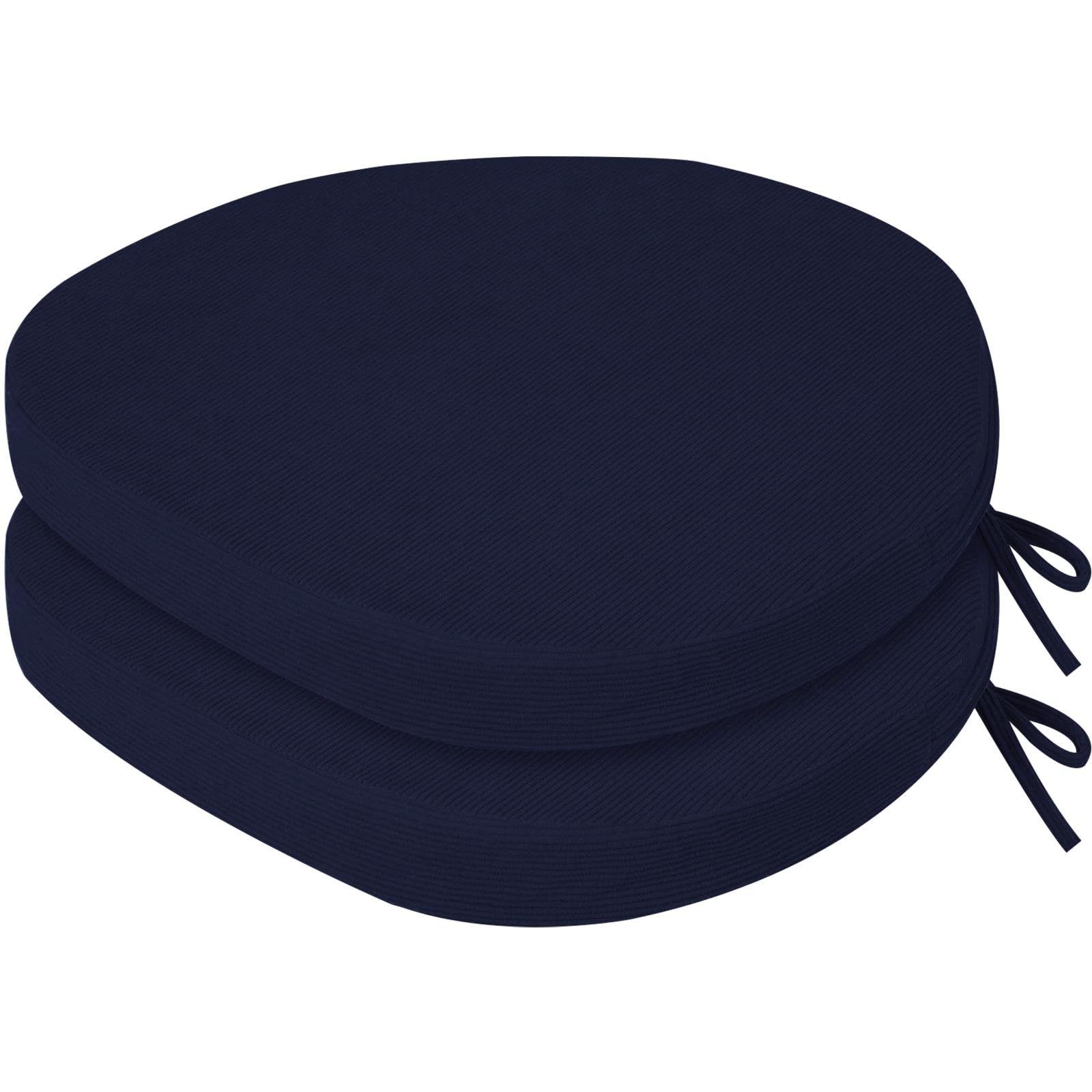 PRIMEPATIO Sitzkissen Stuhl Indoor, Hochdichter Schaumstoff-Stuhlauflage für Küchenstuhl, Esszimmerstuhl und Outdoor Gartenstuhl mit Bändern und Waschbar Bezug, Stuhlkissen 50x50x5cm 2er-Set, Blau