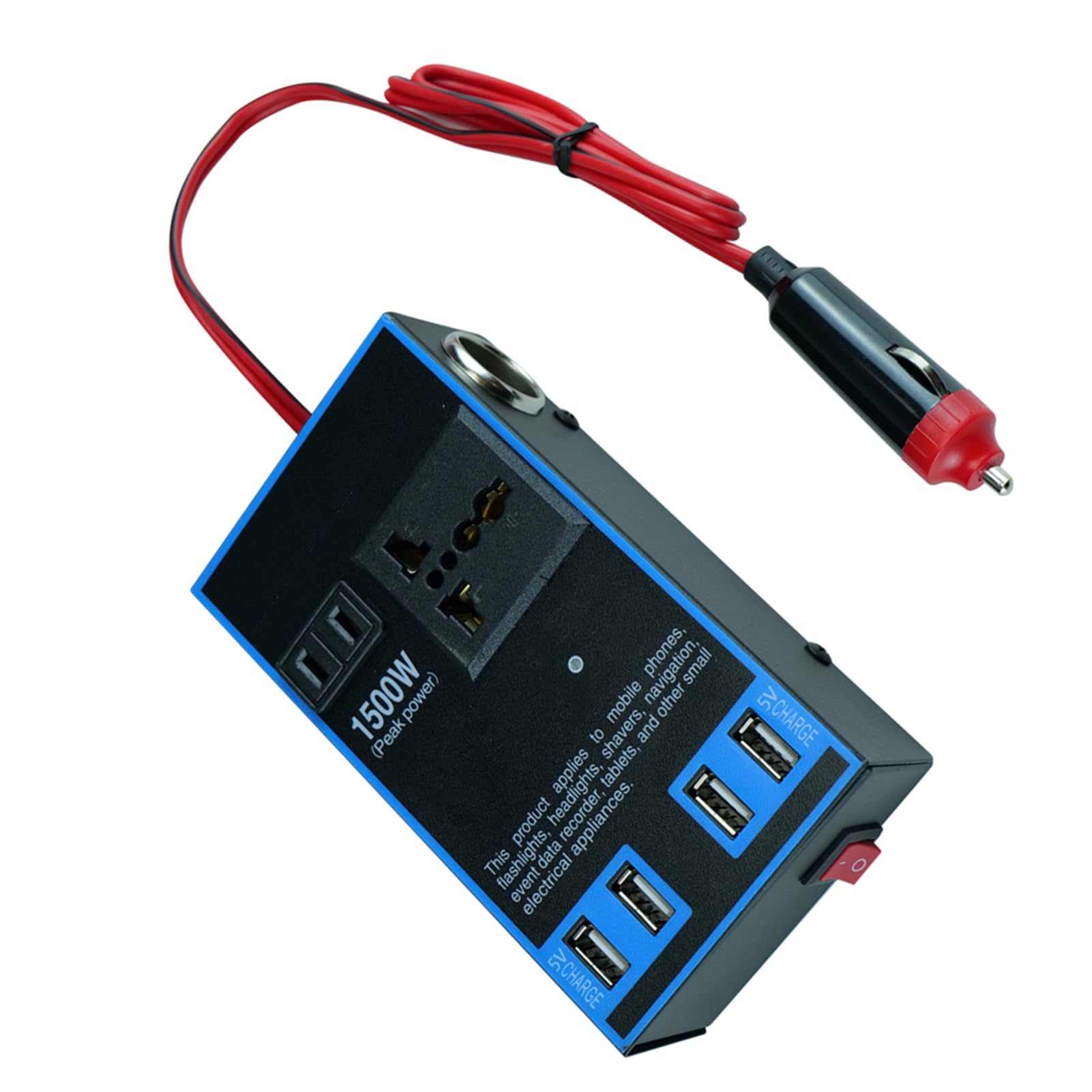 Convertitore di per Auto 12V 24V a 110V 220V 1500W Convertitore di Multifunzionale per Camion Presa Domestica Convertitore per Accendisigari per Auto