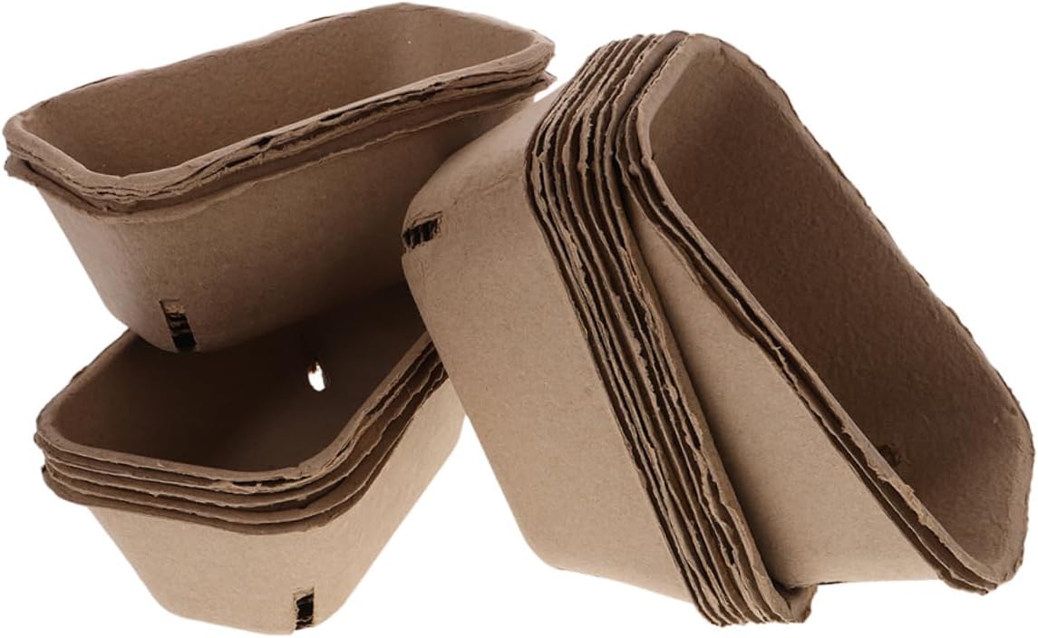 40pcs Biodegradable Berry Tray Fruit Holder for Strawberries and Blueberries Corrugated Paper Storage Basket Reusable Household Containers for Kitchen and Fridge