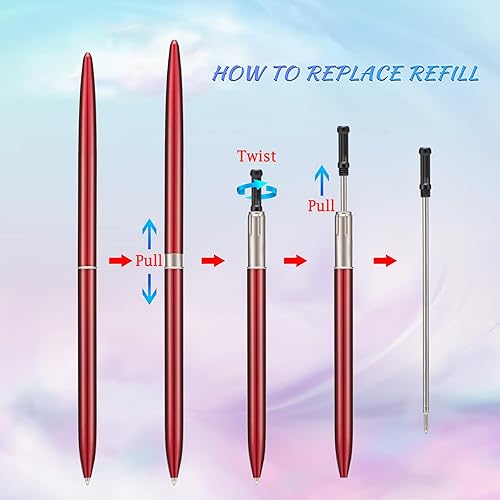 Miniatura 9 de Juego de 5 bolígrafos, tinta negra, delgada, ligera, suave, para negocios, oficina, profesores, estudiantes, invitados de boda (plateado)