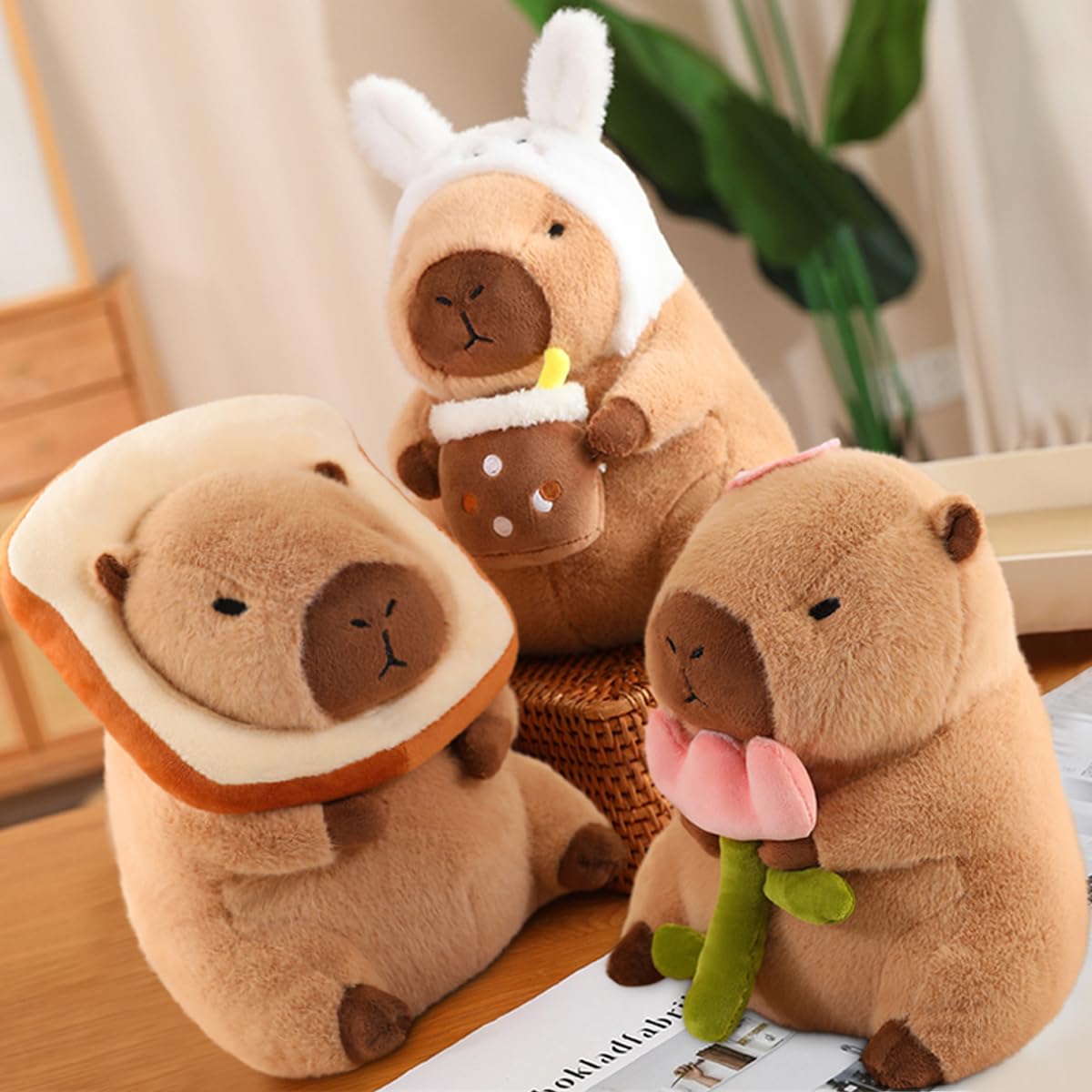 WESOPAN Capybara Plush Toy, Cute Stuffed Animals Kawaii Capibara Plush Pillow