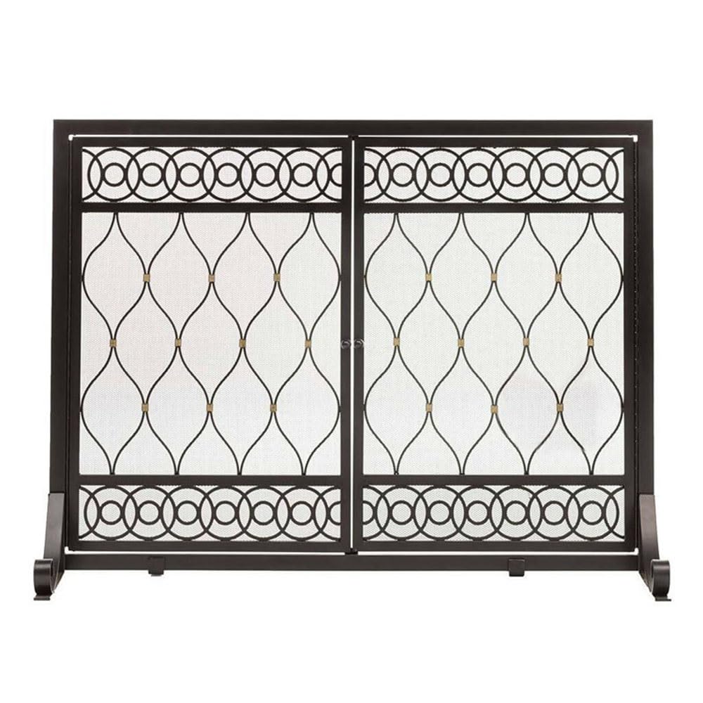 fireplace cover Metal Floor Standing Hollow out Fireplace Screen Partition Living Room Door Fireproof Cover