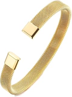 Men's Jewelry - Stainless Steel Adjustable Bracelet for Boys, elegantly crafted as a cuff kada, with gold-plated waterproof features and a modern, rust-free design