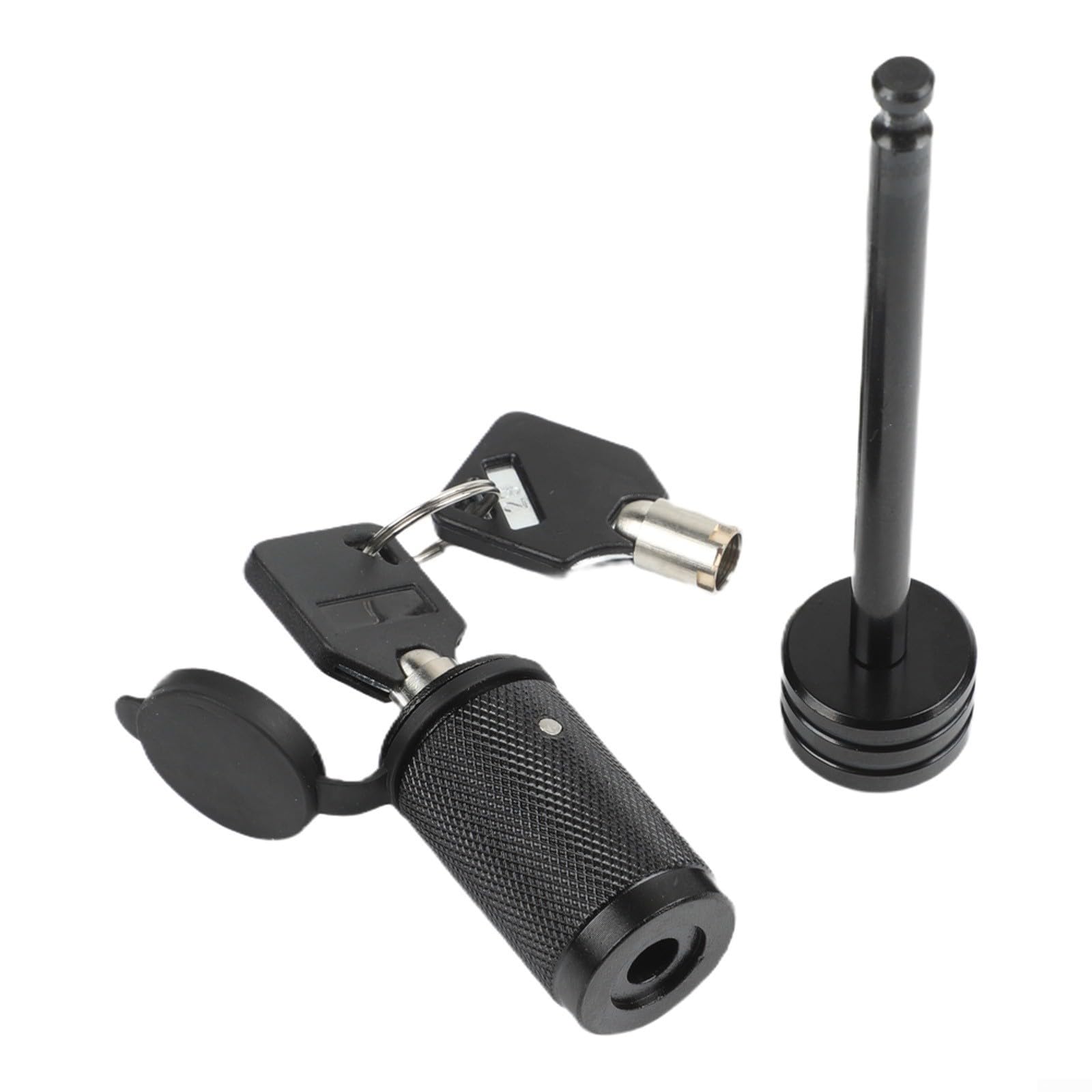 Für Schwerlast-Anhänger-Schlossstift, 0,6 cm Durchmesser, 9,5 cm Spannweite, Schlüsselkupplungsschloss für LKW, Wohnmobile, Boote, schwarz