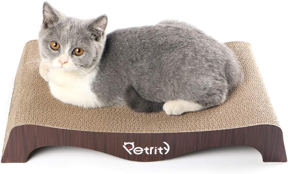 Petrity Cat Scrather Bed Lounge&Toy-Cat Scrathing& Flipping Pad Sofa Cardboard