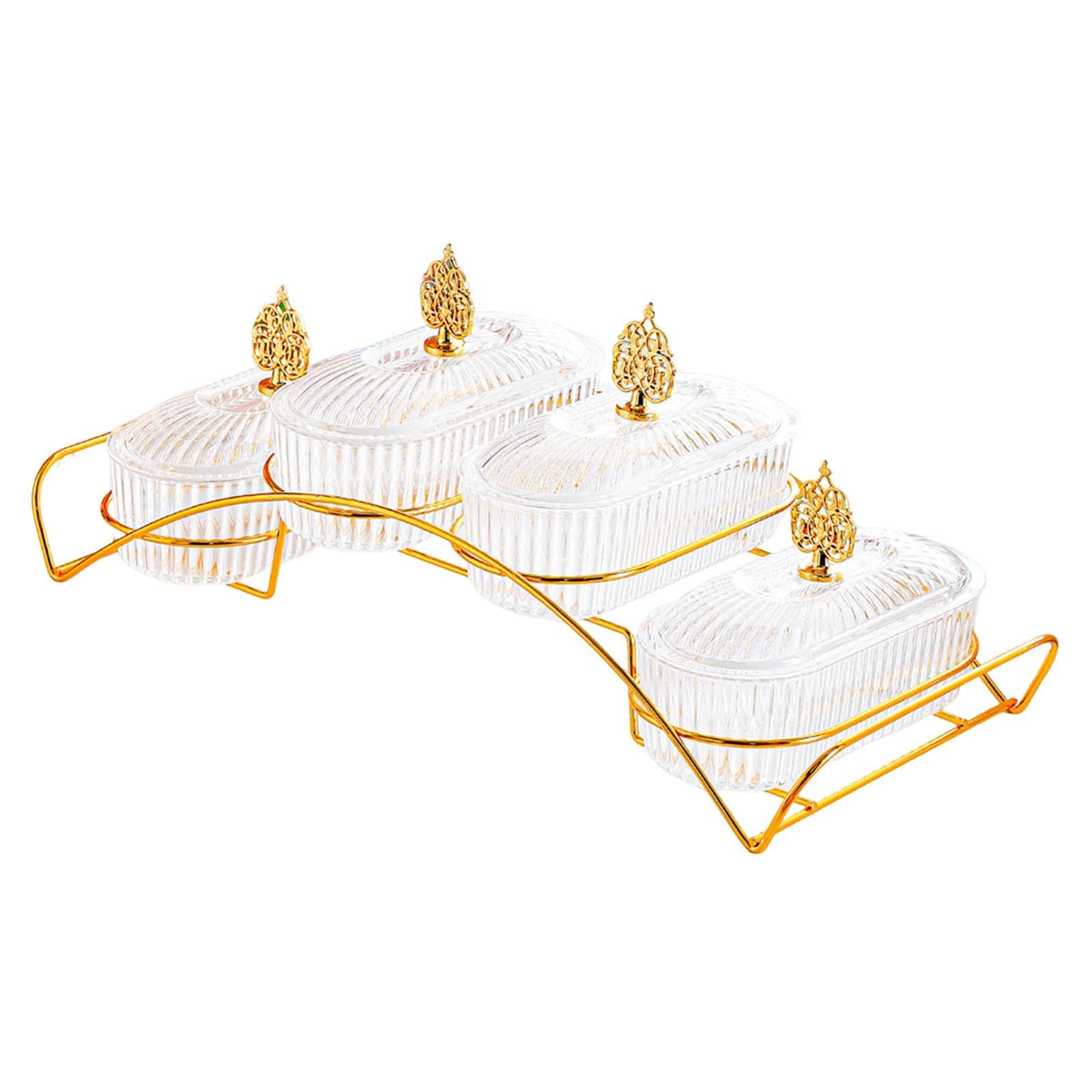 LOVIVER Plateau de fruits secs avec couvercle, plateau de service décoratif pour la maison, à noix pour biscuits, cupcakes, décoration pour salon ou fête, Clair