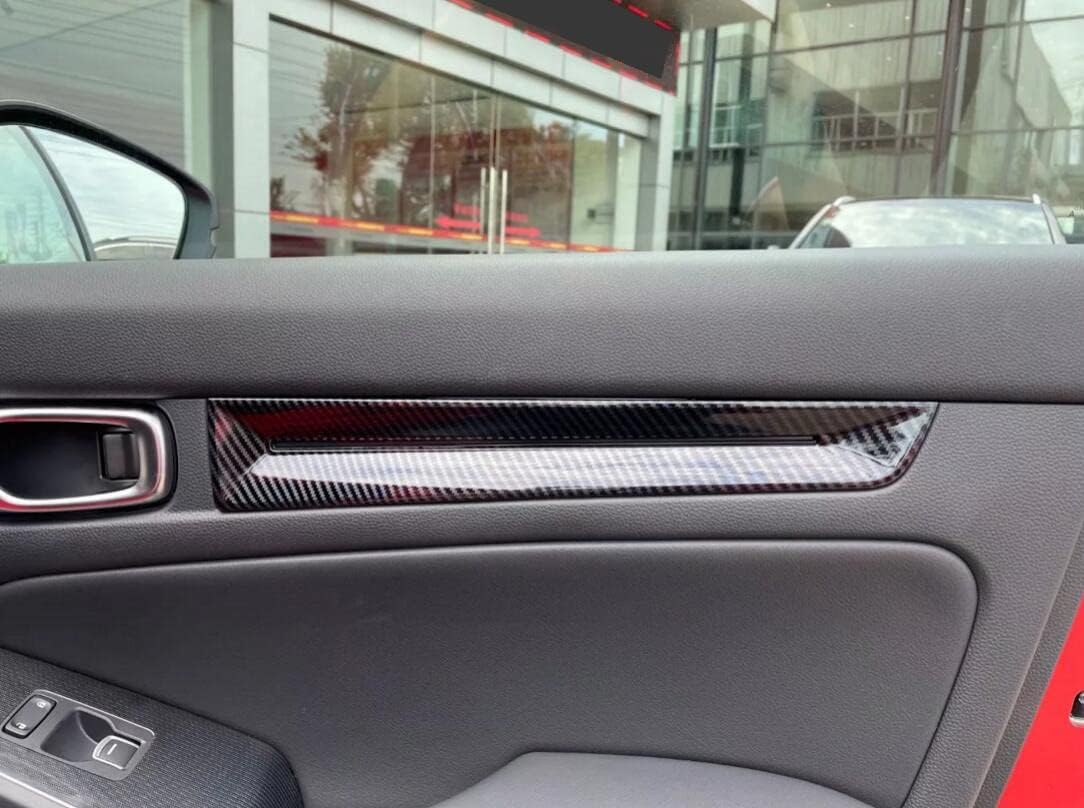 / 4Pcs Carbon Fiber Style Interior Car Body Door Side Molding Trim Cover Guard for Honda Civic 2022-2023