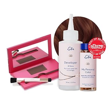 eSalon متوسط بني أحمر نحاسي شخصي طقم تلوين الشعر مع Dark Auburn Conceal & Cover Root Touch Up Powder