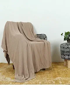 GRHAMOY Cotton Hand Woven Sofa Throw//Dohar for Sofa // Living Room // Home // Office Decor (Size : 130 X 170 Cms) - L-Brown.