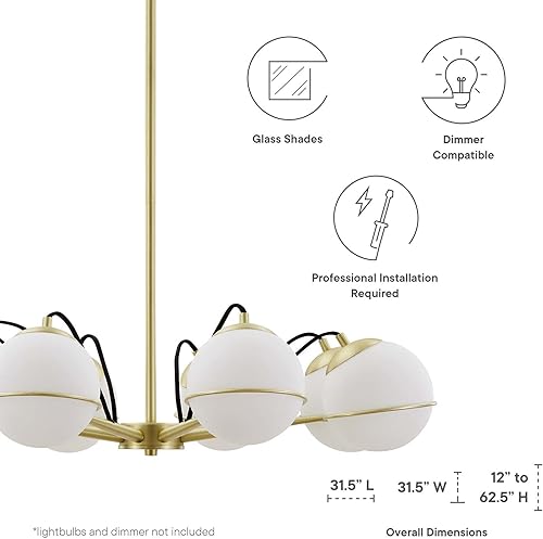Miniatura 9 de Modway EEI-5307-OPA-GLD Hanna, Candelabro, Ópalo