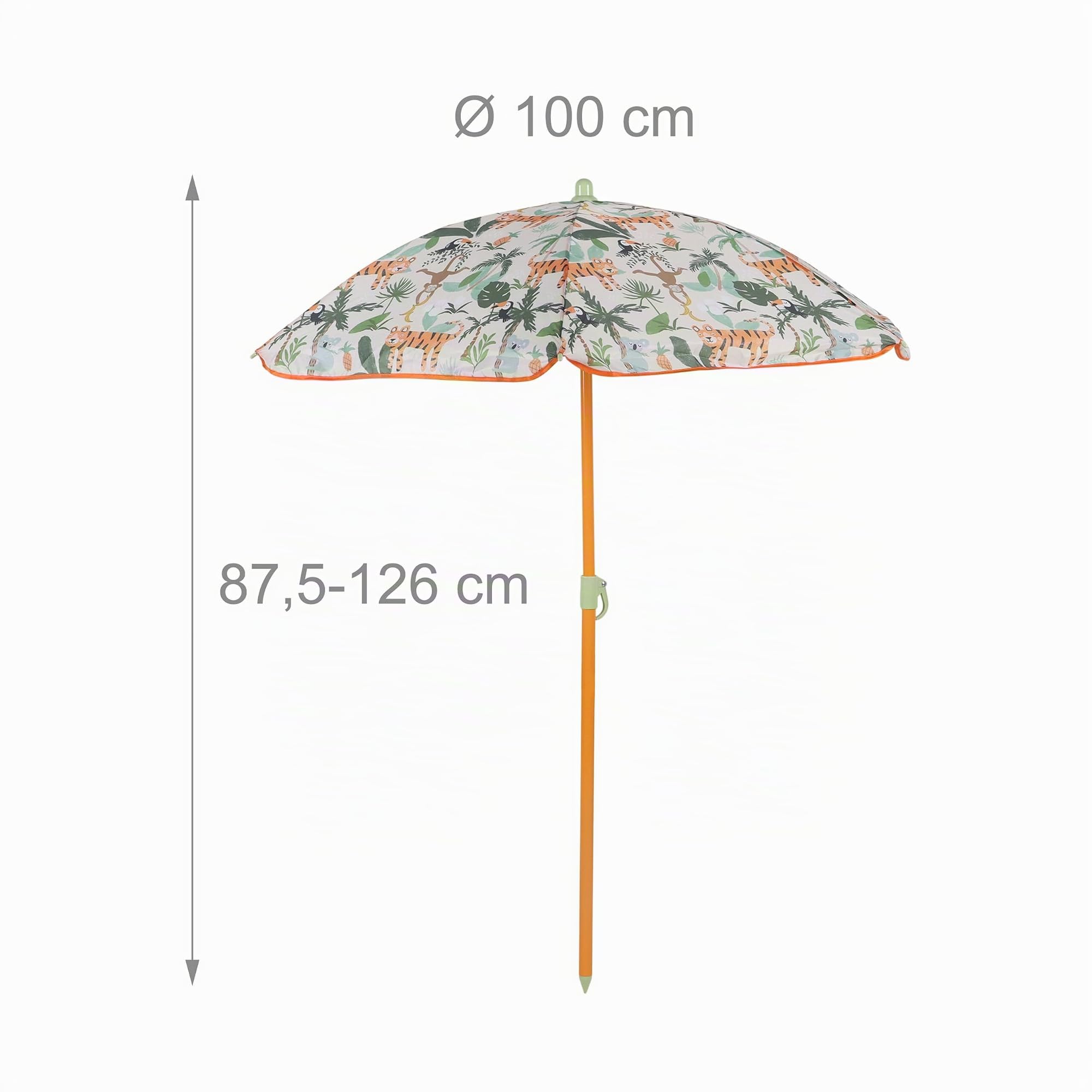 Relaxdays Tavolo Bambini con Ombrellone, Set 2 Sedie, da Campeggio e Giardino, Tavolino Picnic
