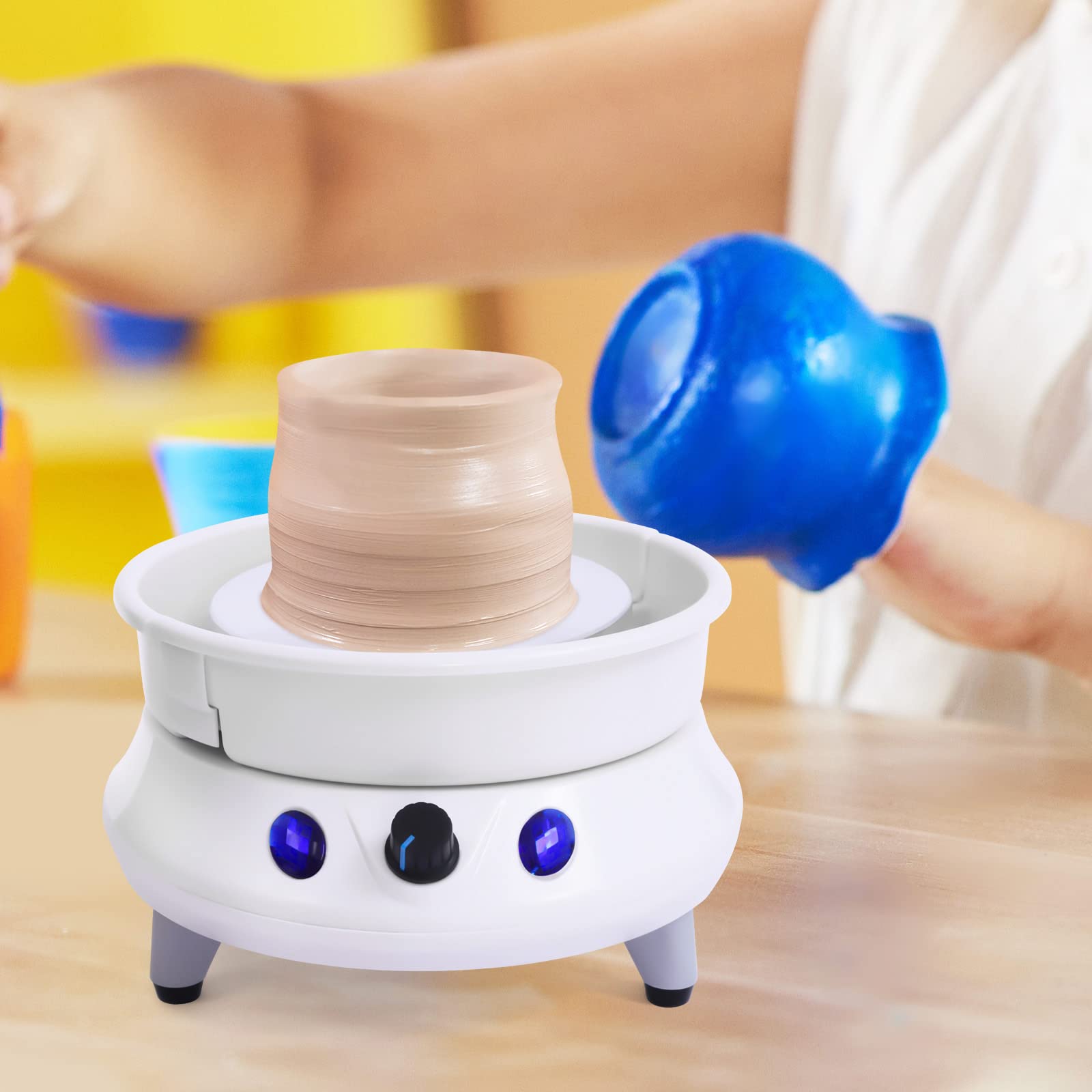 Elektrische Töpferscheibe, 2000 U/min Keramik Clay Maschine 120W Keramikformwerkzeug 12 TLG DIY ton Werkzeug für Keramikarbeiten Ton Art Craft