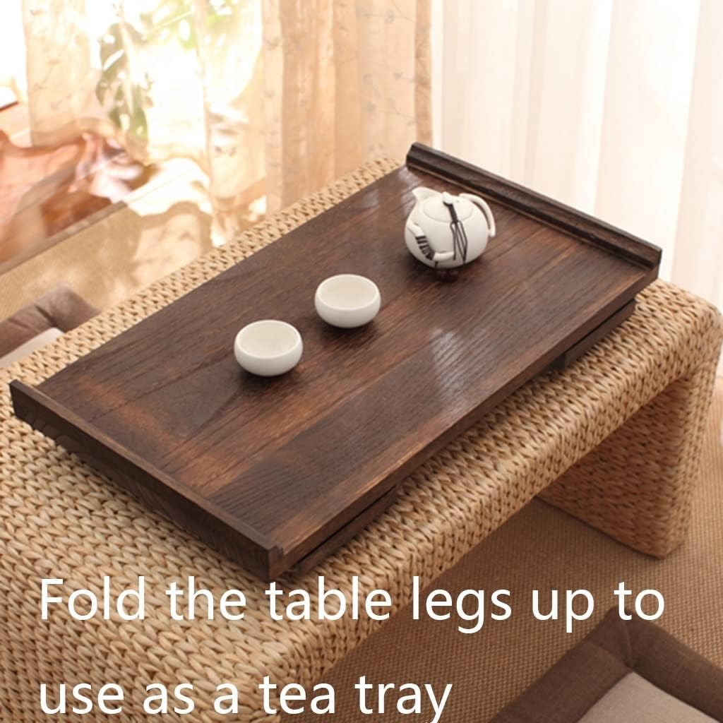 折りたたみ式フロアデスクローテーブル小さな木製コーヒーテーブル出窓