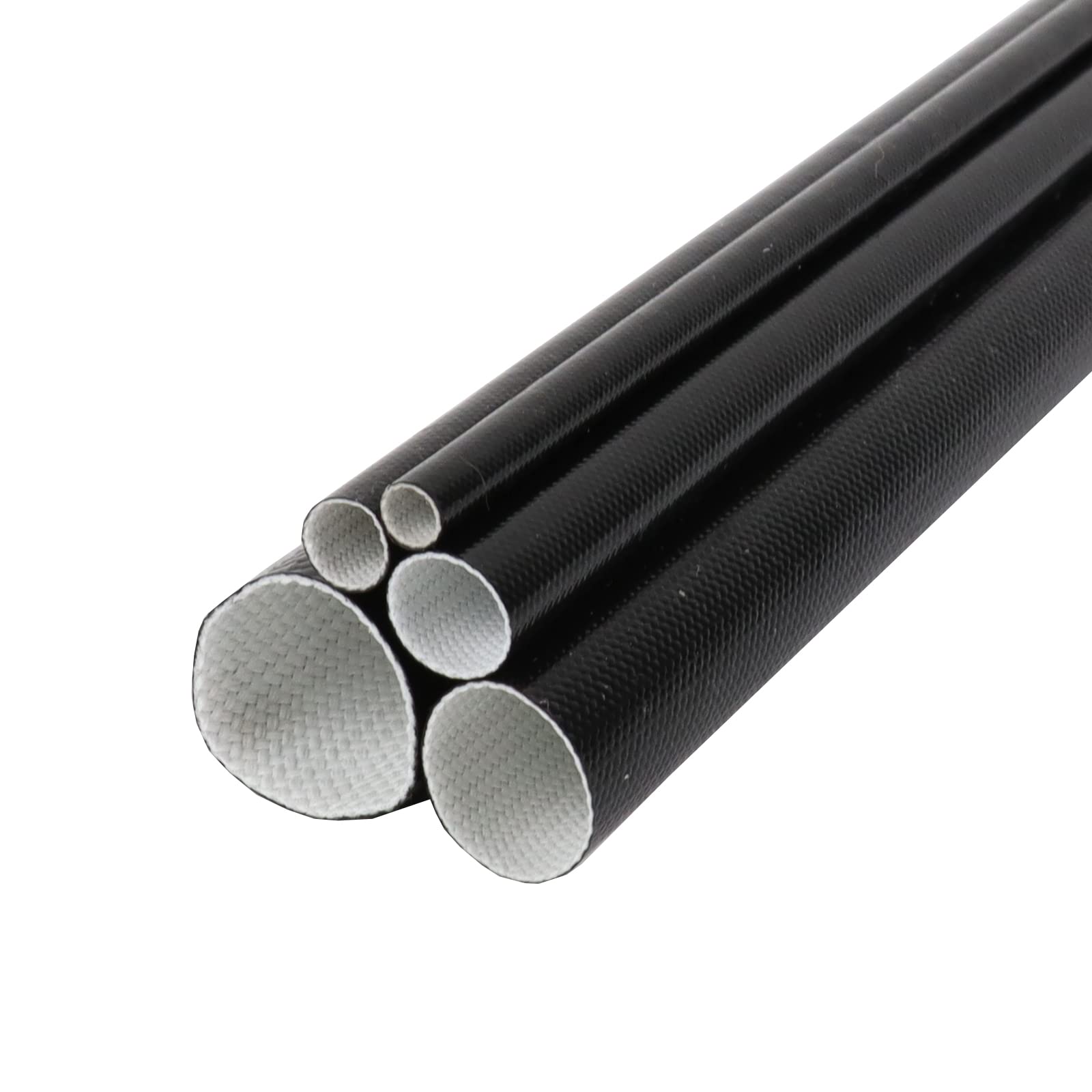 Silicone Fiberglass Sleeve High Temperature Heat Shield Wire Protective Electrical Insulation Self-extinguishing Black (5/16"-24ft)