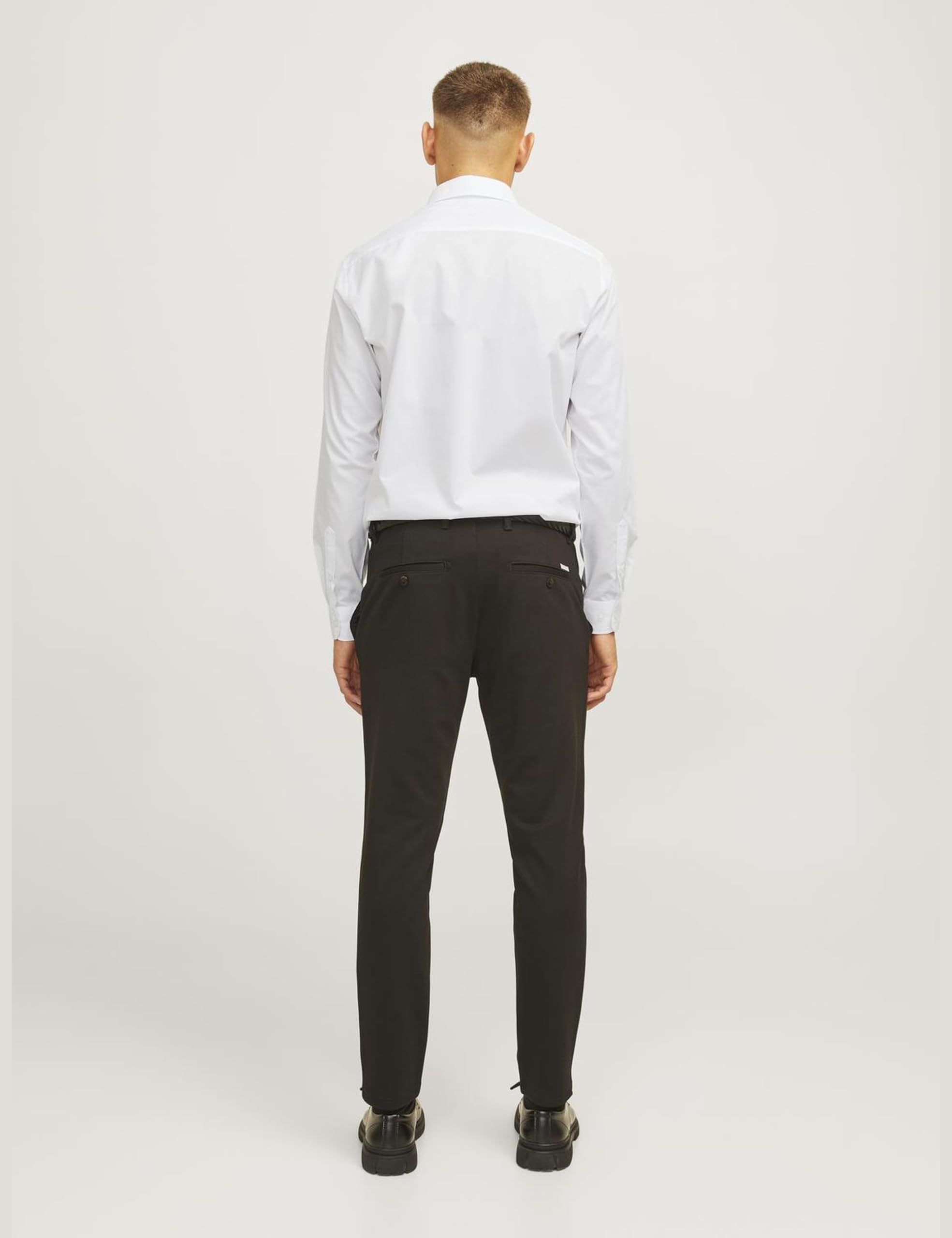 JJ REBEL Męska koszula Jrebgavin Solid Shirt Ls Noos, biały, XXL