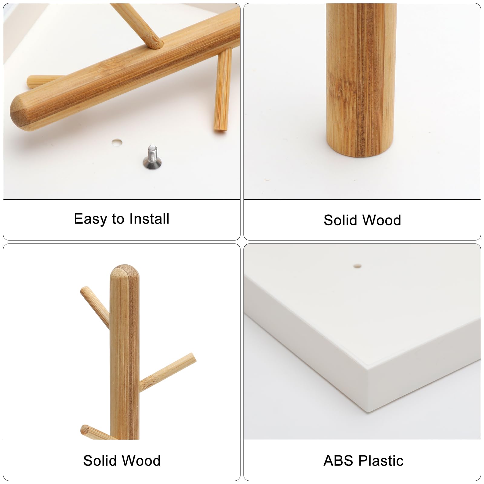 APOMOONS Bandeja para llaves con 3 niveles, soporte para joyas de madera Bandejas para joyas Almacenamiento de llaves para mesa de entrada para tocador de maquillaje Baño Salón (20 x 20 x 18,7 cm)
