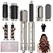 Atopskins 6 in 1 Air Styler Set Pro Hairstyler Haarstyler Warmluftbürste | 1000W Haartrockner, 30mm Warmluft-Lockenstab, Rundbürstenföhn,Föhnbürste, Glättbürste| Geschenke Sets für Frauen Haarföhn