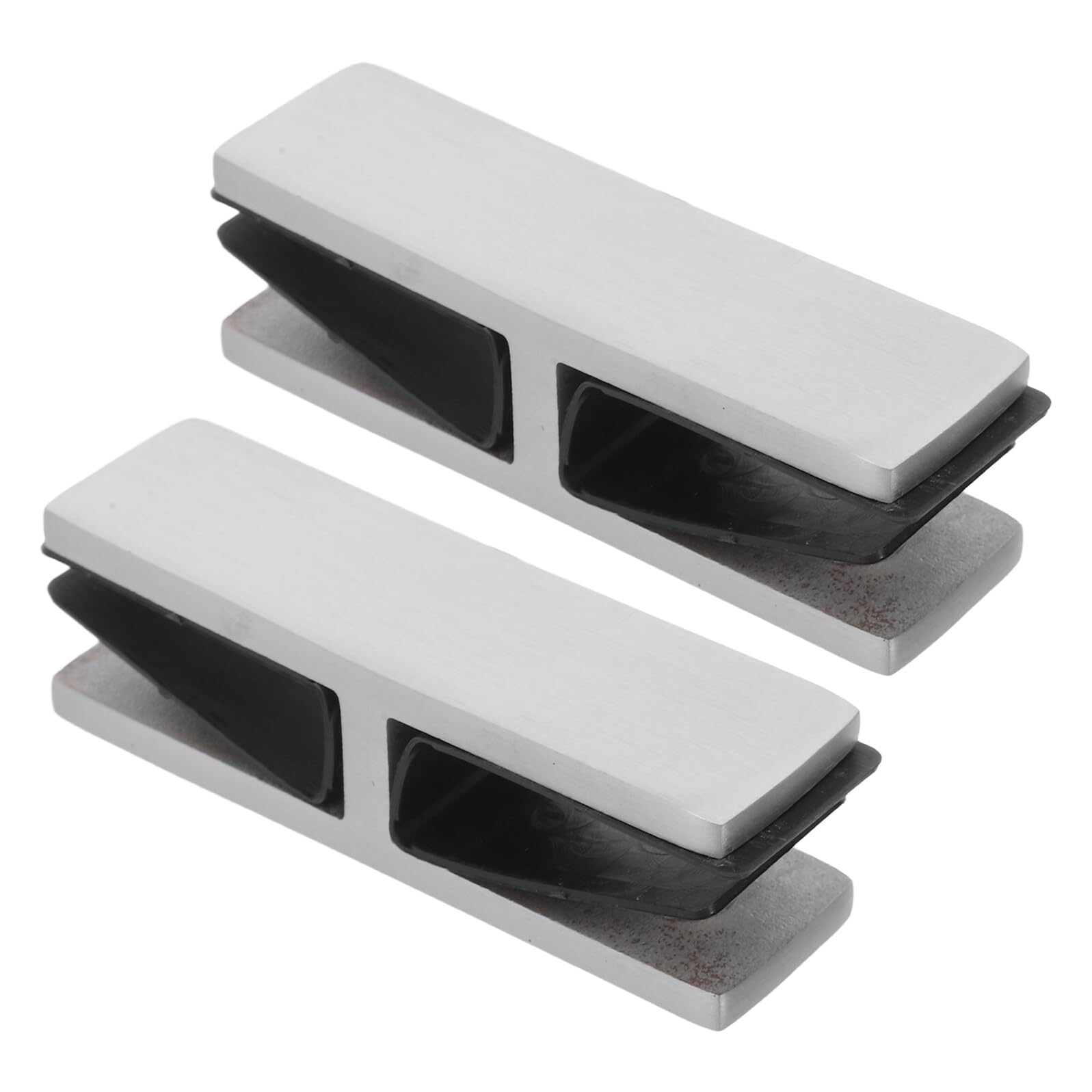 Veemoon Pinces à Verre Pack de 2 Pièces en Acier Inoxydable Fixation Solide 180° pour Verre 10-12mm, Balcon Contemporain Argenté pour Garde-corps Extérieur