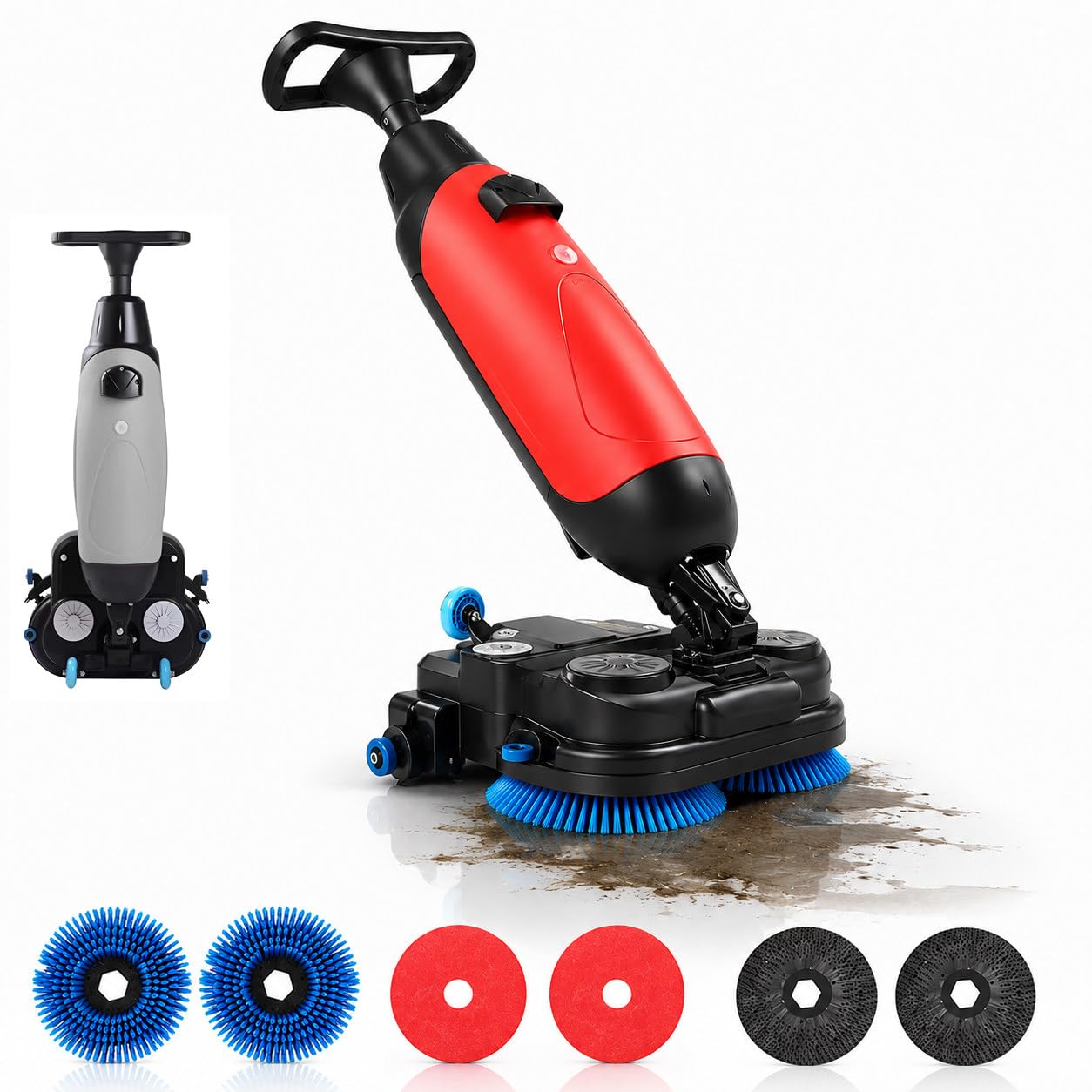 Lavasciuga Uomo a Terra, 45 cm, 360 RPM, 1200 m²/h Red