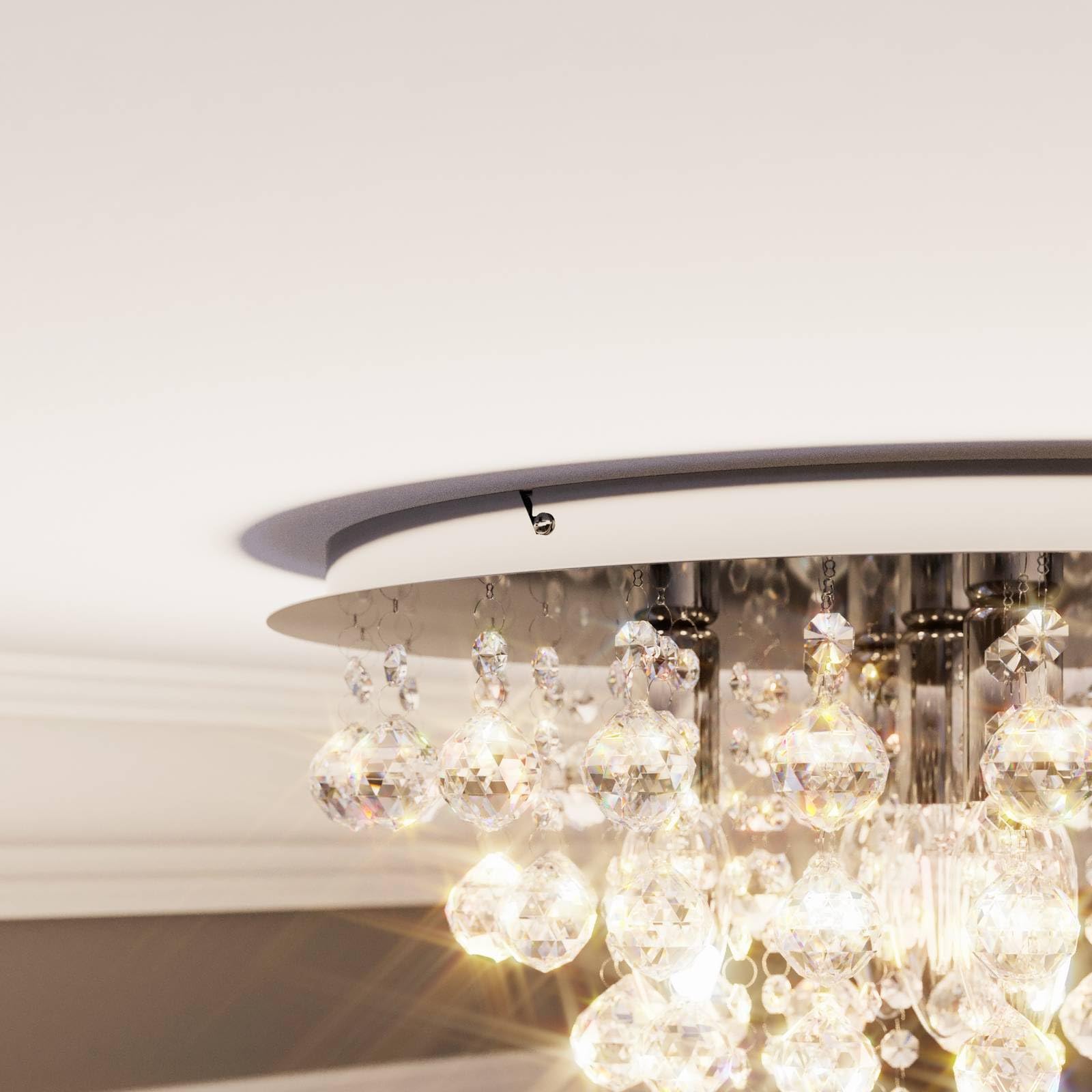 Lindby Lampadario Cristallo Moderno, Plafoniera Gocce di Lampada a sospensione LED per Camera da Letto Soggiorno Corridoio Sala pranzo (5 luci E14)