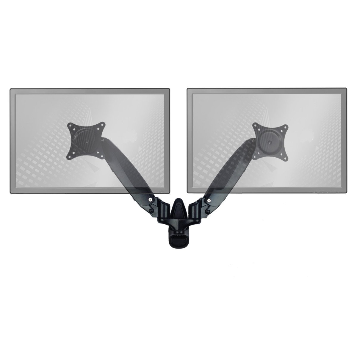 Sit-Stand Wall Mount Monitor Arm Adjustable Hydraulic Arm - Support Your Two Monitors at The Correct Height for